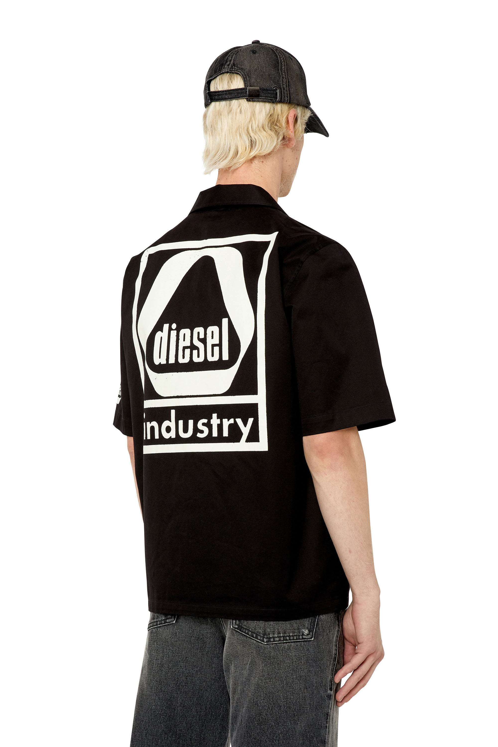 S-MAC-B Man: Bowling shirt with utility logo | Diesel S-MAC-B Man: Bowling shirt with utility logo | Diesel