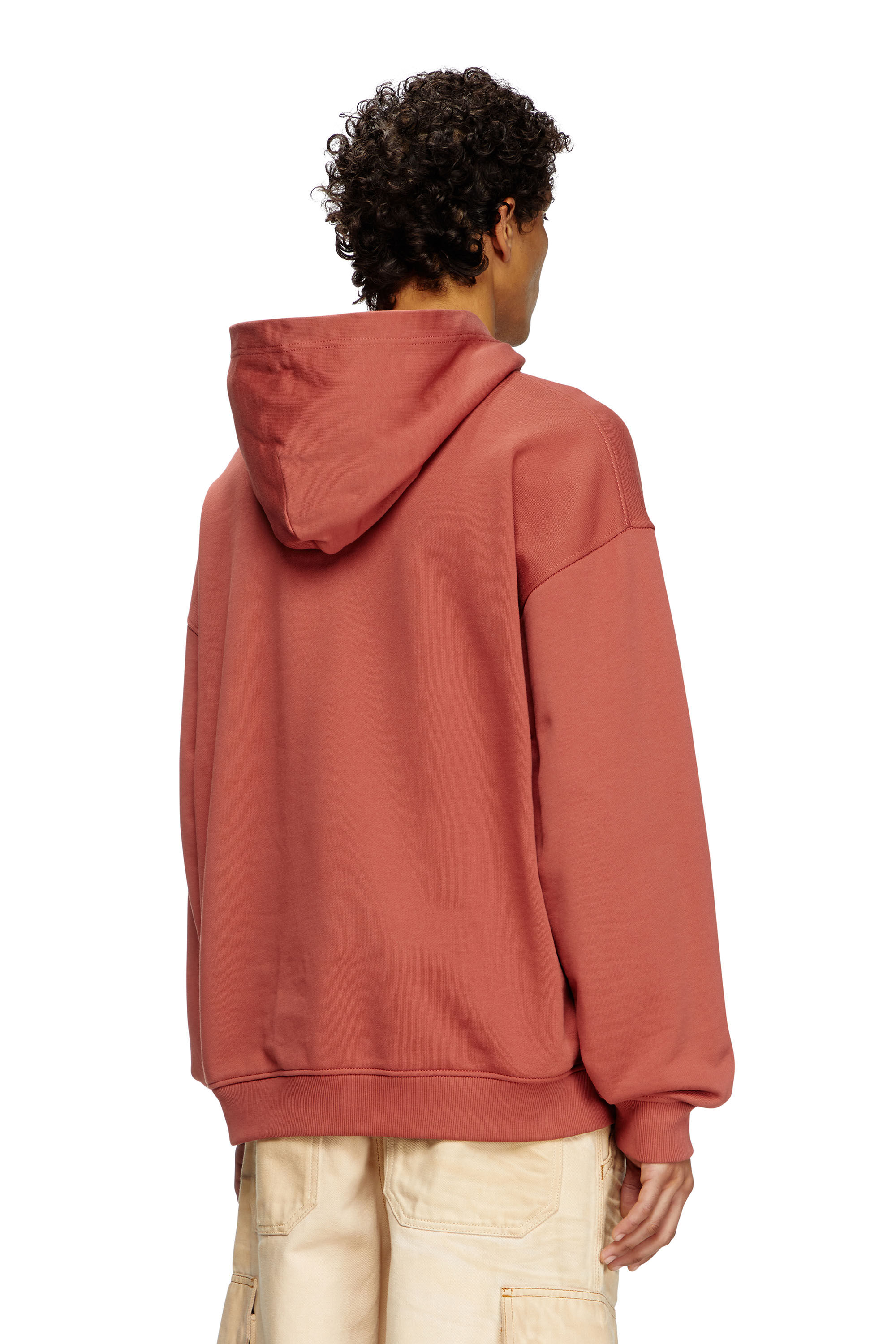 Men's Hoodie with D logo patch | Red | Diesel