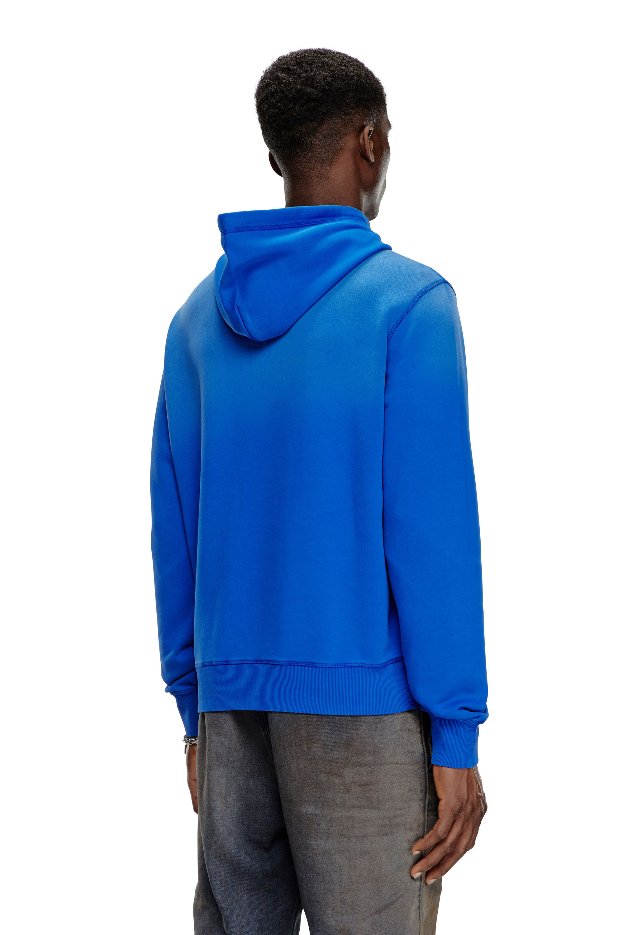 Diesel - S-GINN-HOOD-K44, Man Faded hoodie with Denim Division logo in Blue - Image 4