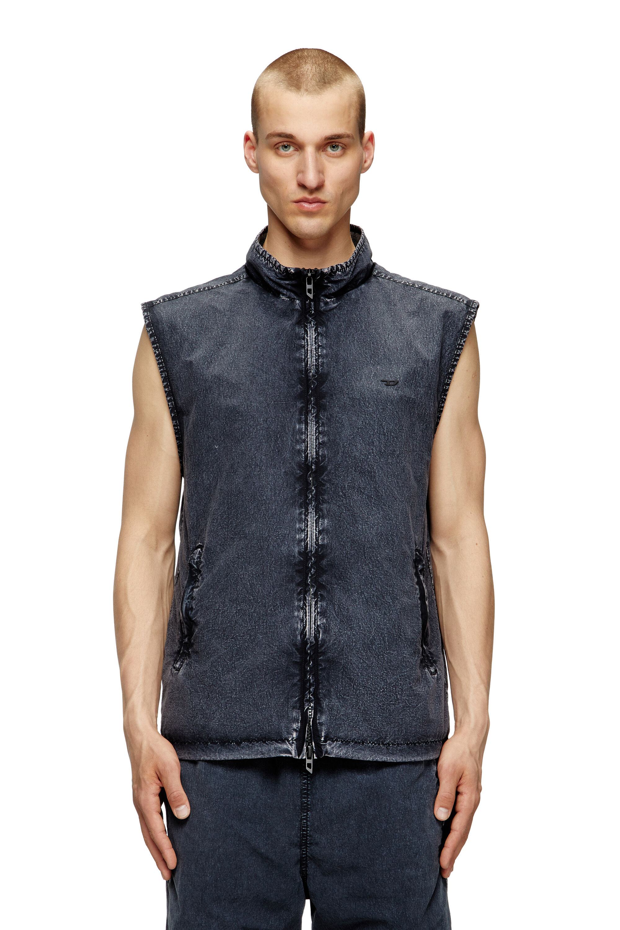 Diesel - J-ERB, Chaleco en taslan de nailon reciclado Hombre in Negro - 3