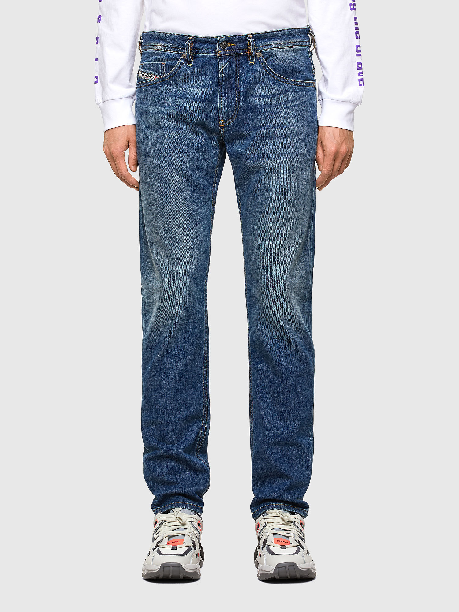 Diesel - Thommer Slim Jeans 009EI, Medium Blue - Image 2