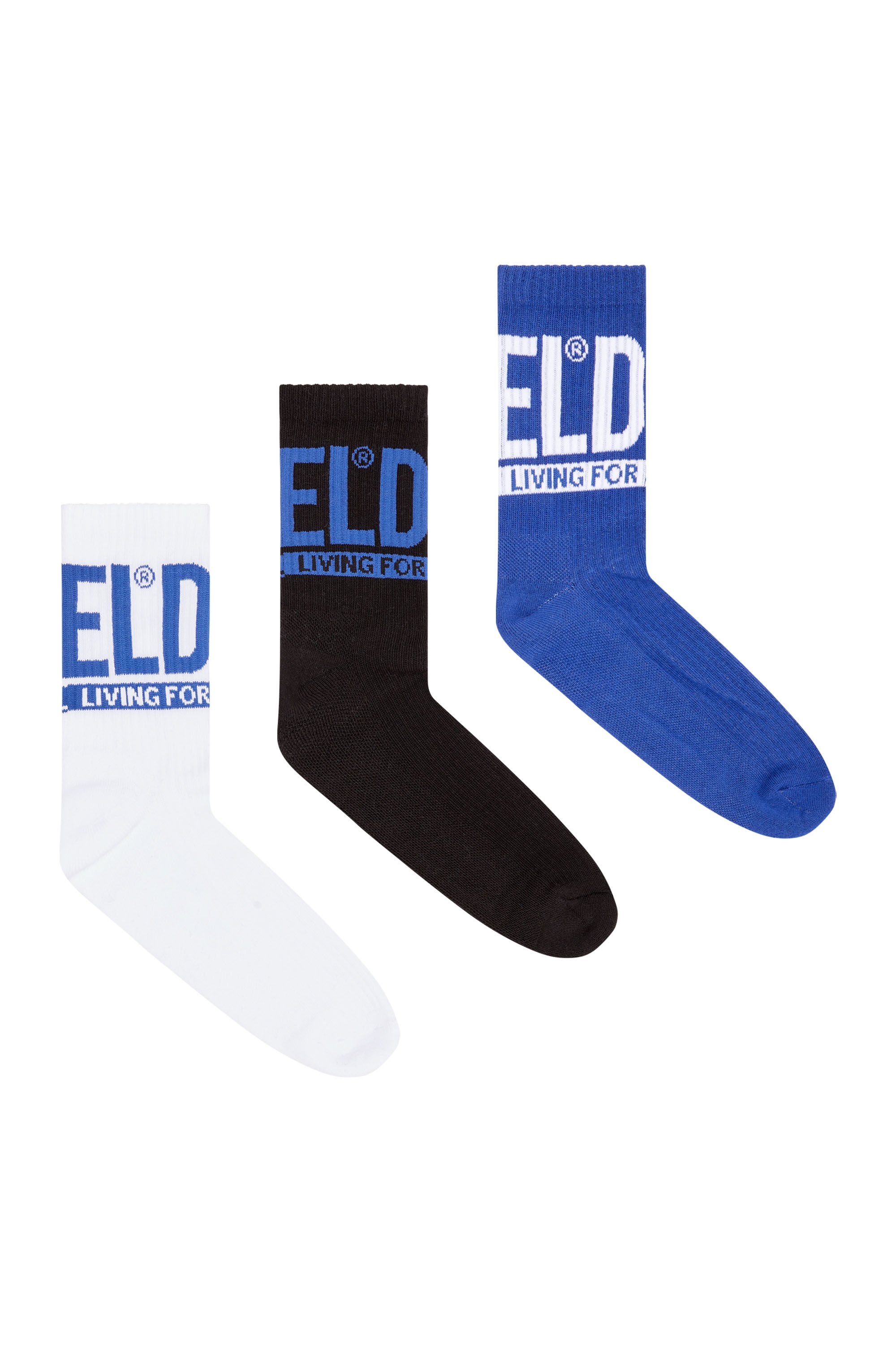 Diesel - SKM-WRAPAROUND-MID-CUT-CUSHIONED-SOCKS, Azul marino/Blanco - Image 1