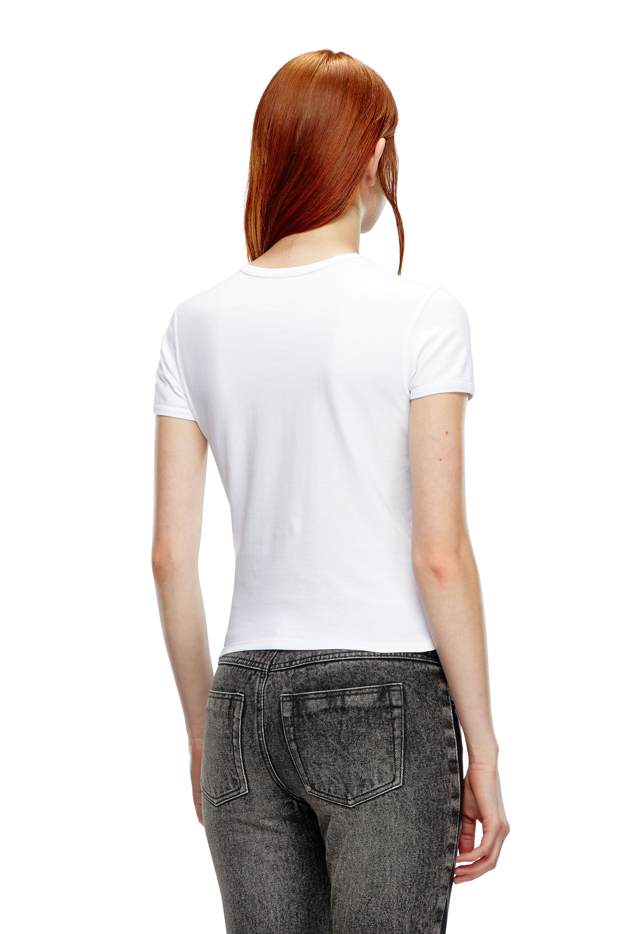 Diesel - T-UNCUTIE-LONG-OD, Mujer Camiseta con Oval D moldeado por inyección in Blanco - Image 5