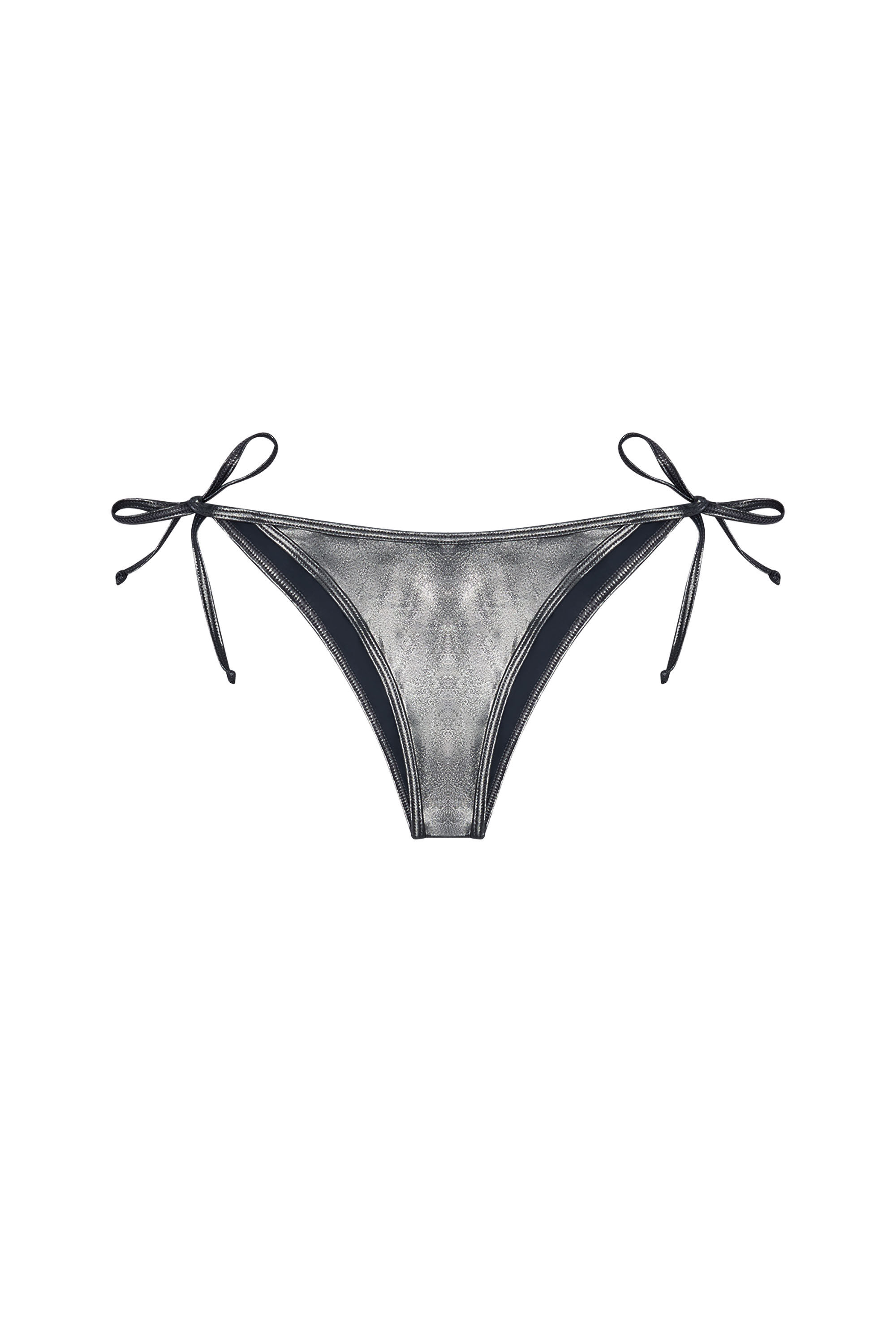Women's Metallic bikini bottoms with logo | Grey | Diesel