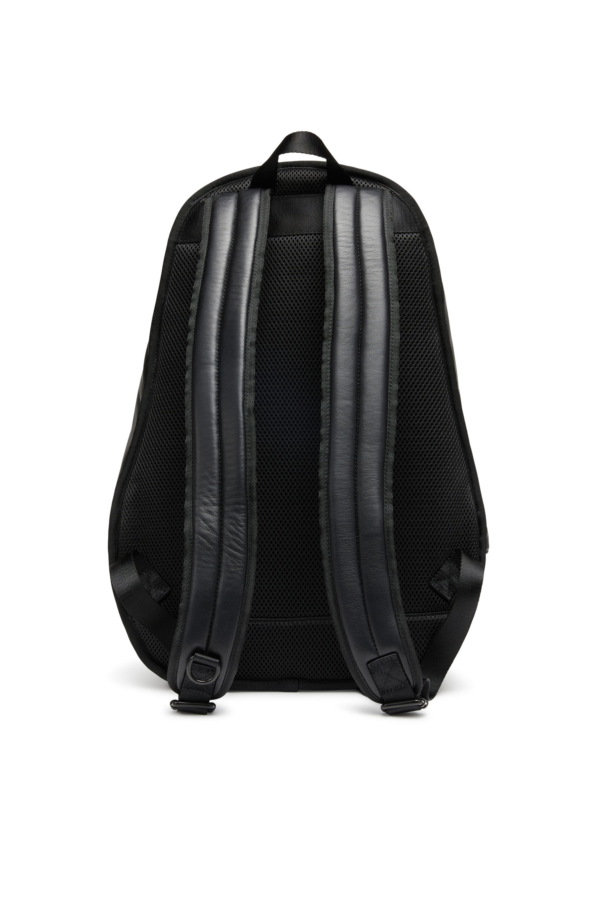 Men's Rave-Leather backpack with metal D | Black | Diesel