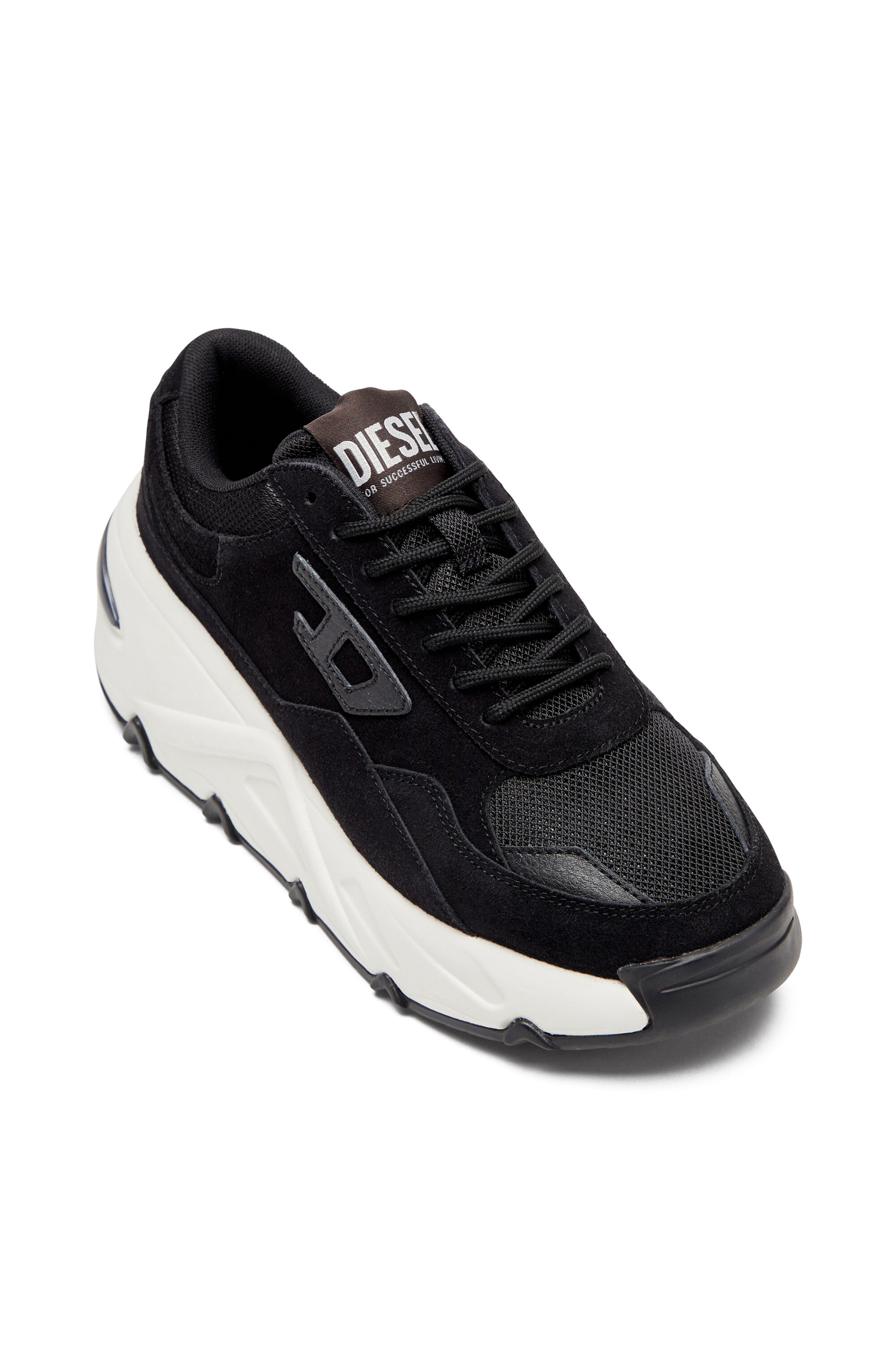 Diesel - S-SAVANNAH W, S-Savannah-Deportivas con suela de plataforma en gamuza y malla Mujer in Negro - 6