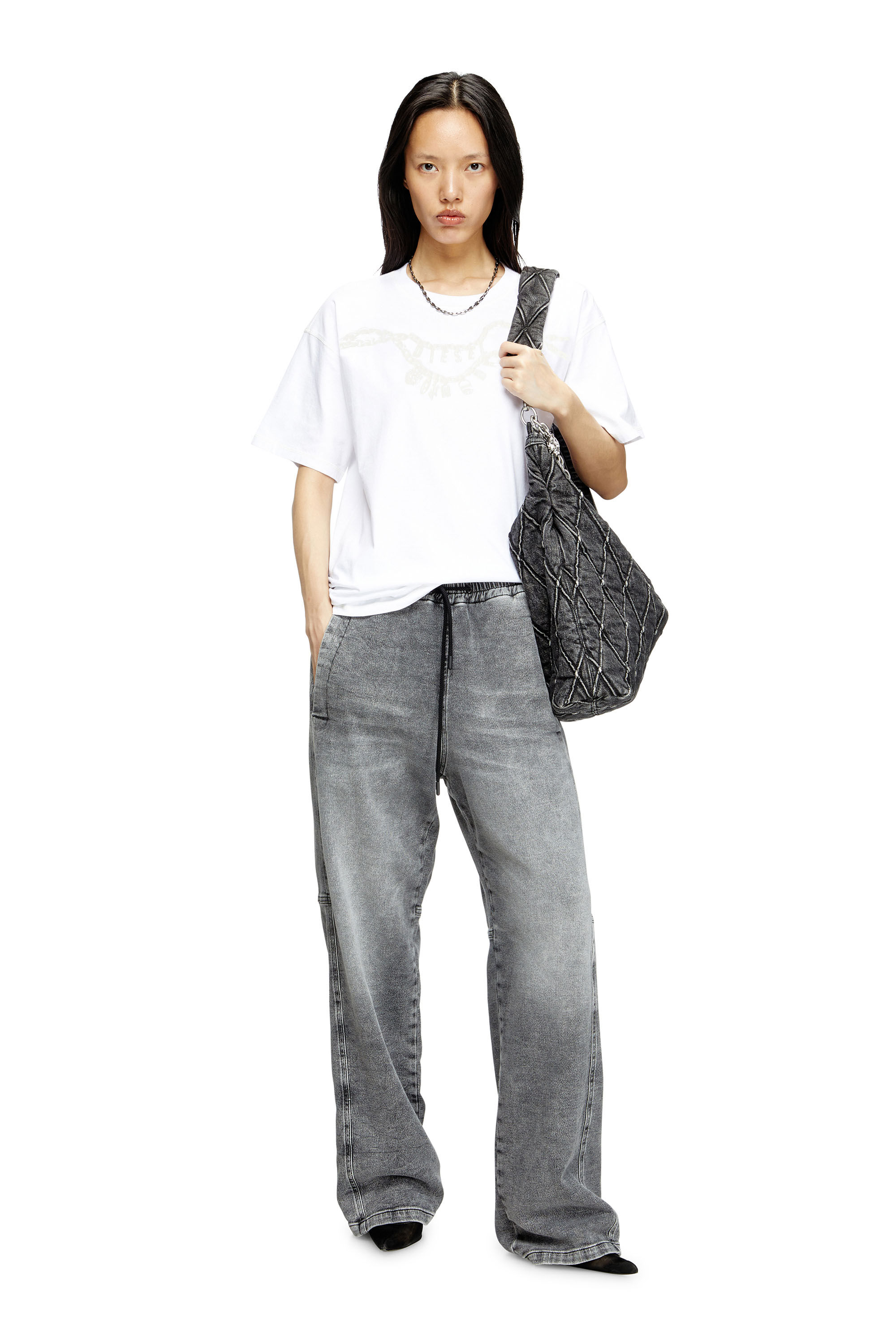 Diesel - T-NORM-HOSHI, Camiseta con estampado de collar con colgante Unisex in Blanco - 6