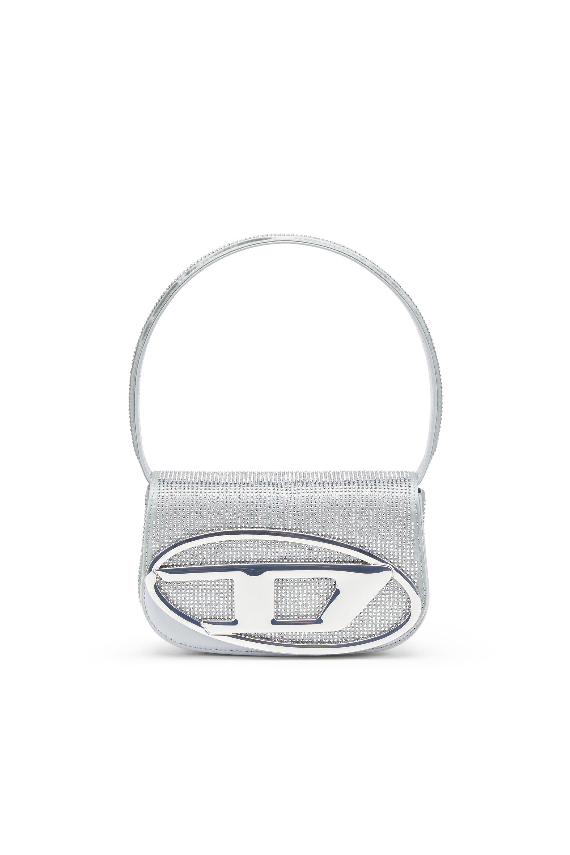 Diesel - 1DR, Woman 1DR Shoulder Bag - Iconic shoulder bag in crystal satin in Grey - Image 1