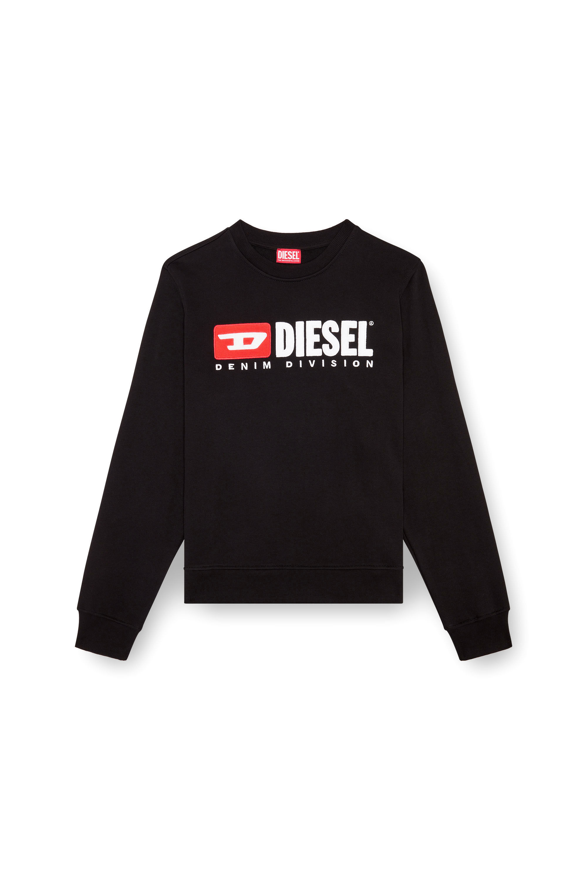 Men s Sweatshirt with Denim Division logo Black Diesel