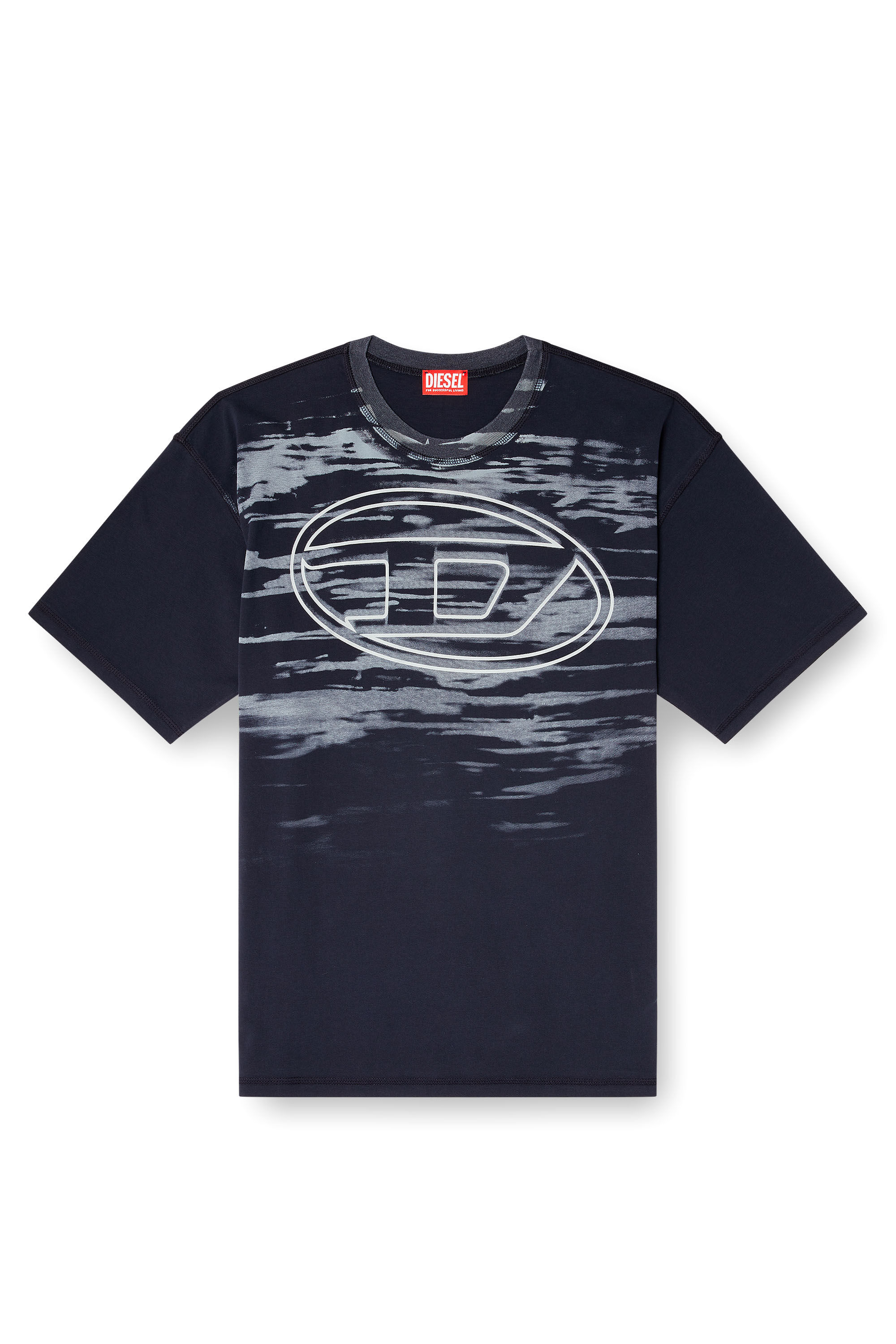 Diesel - T-BOXT-T5, Camiseta de algodón con estampado Oval D Hombre in Azul marino - 2