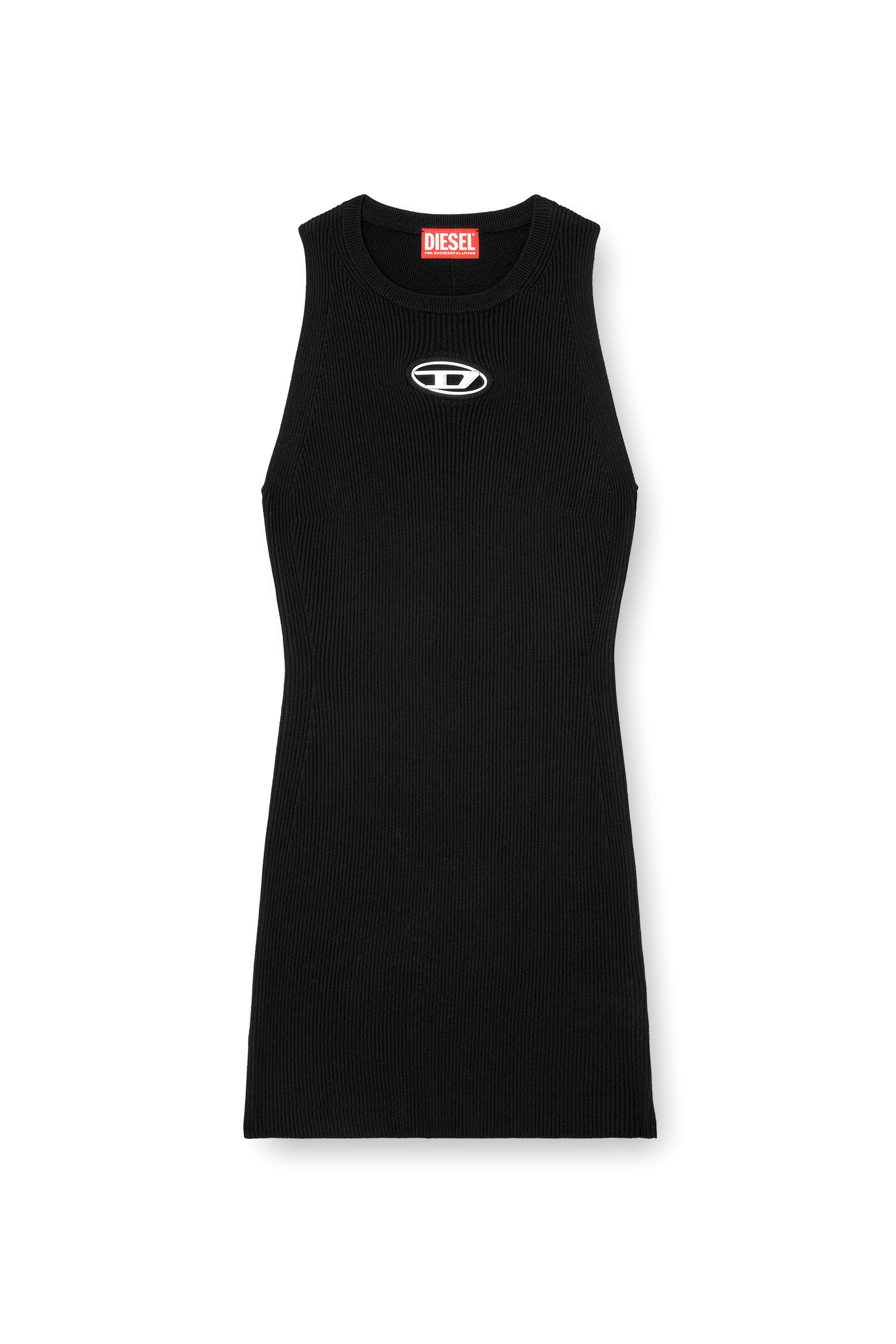 Women's Ribbed knit sleeveless dress | Black | Diesel Women's Ribbed knit sleeveless dress | Black | Diesel