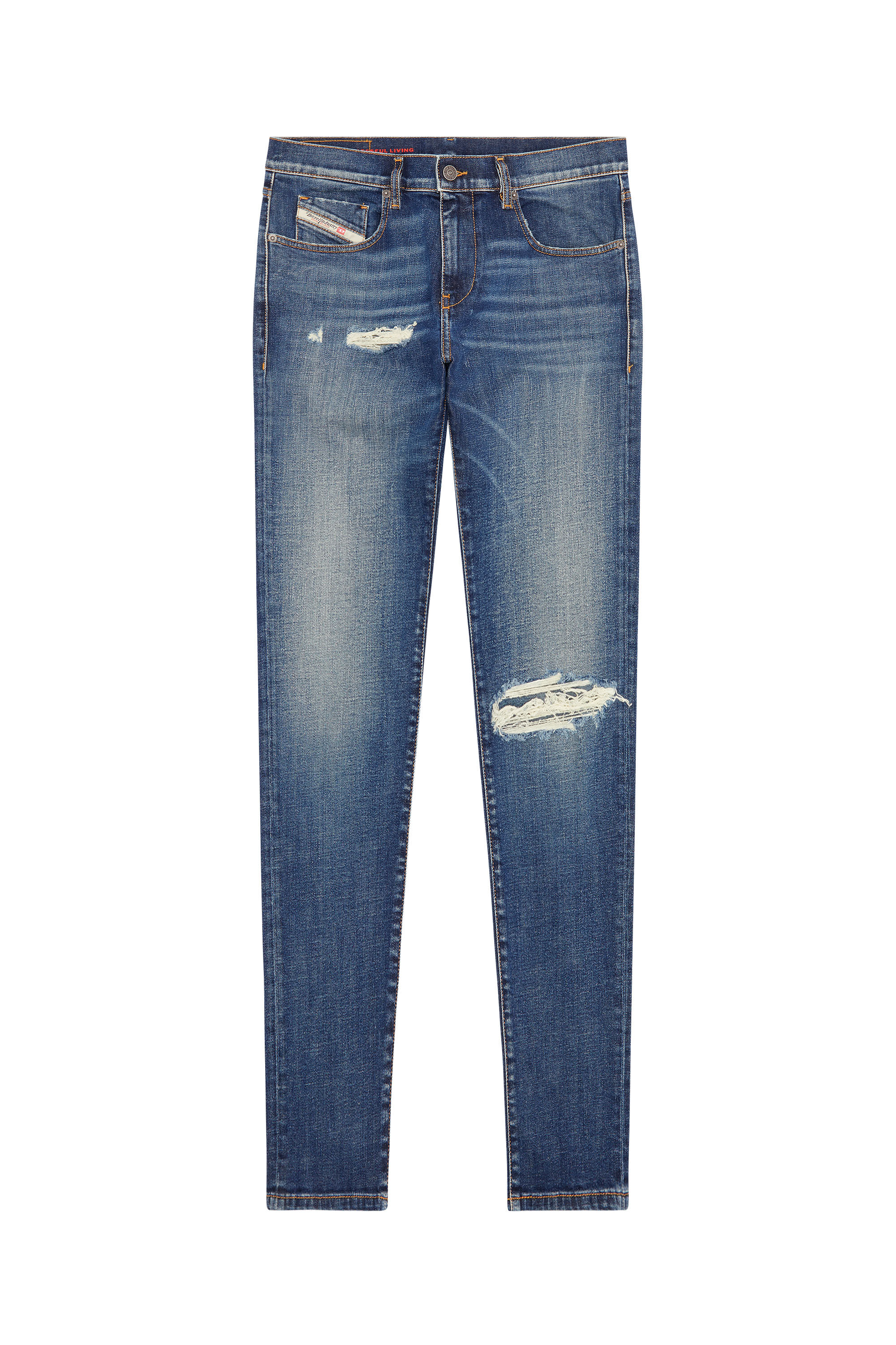 Diesel - 2019 D-Strukt 09F05 Slim Jeans, Azul Oscuro - Image 6