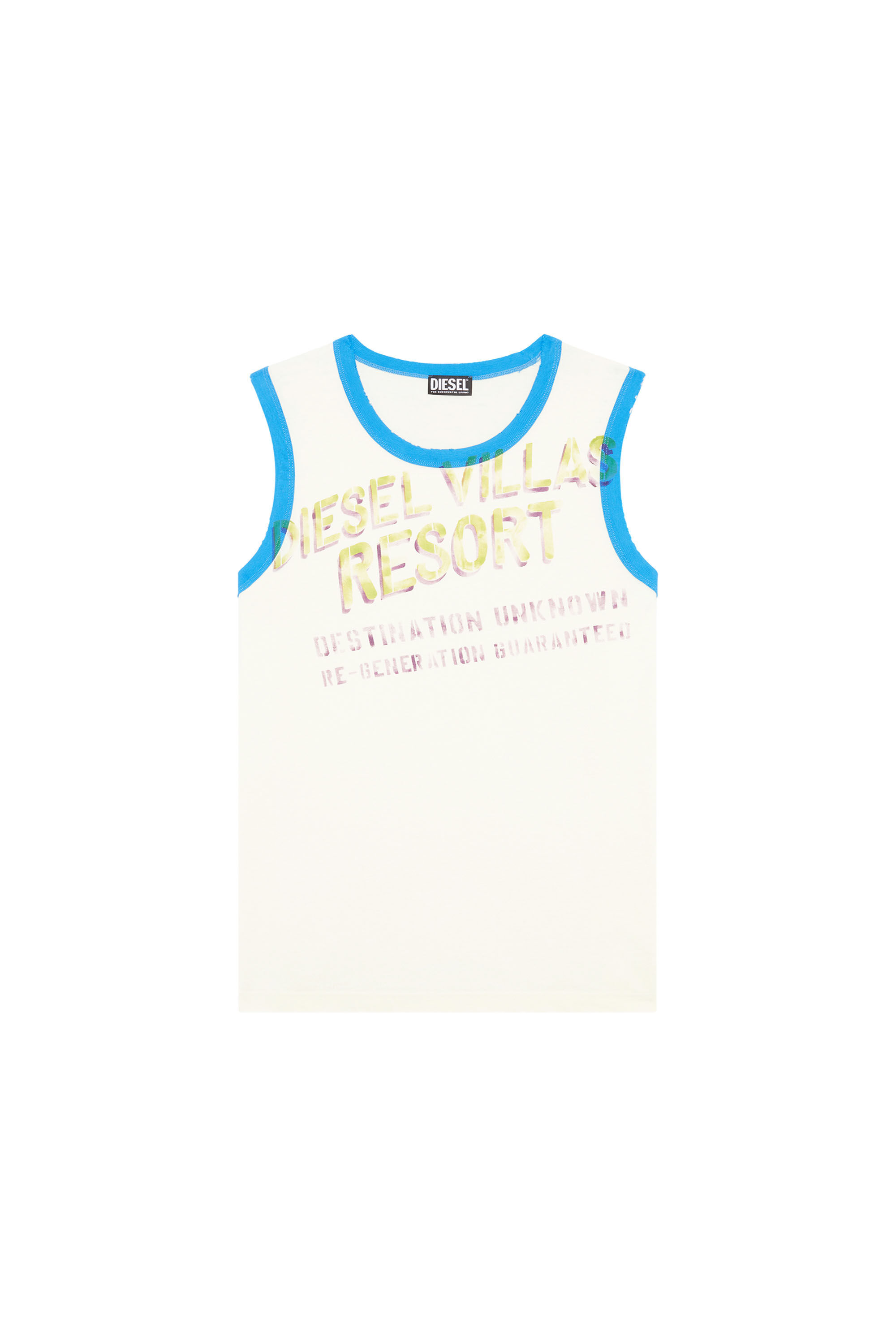 Diesel - T-HOPPY, Man's Tank top with hand-stencilled print in White - 2