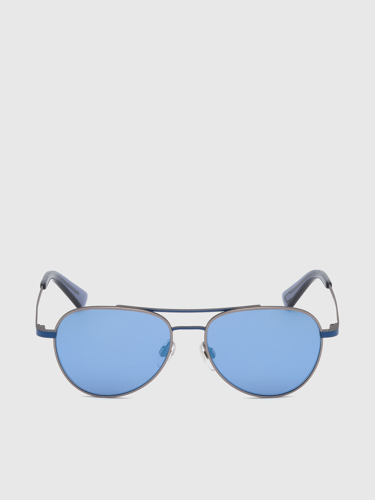 Diesel - DL0291, Unisex's Metal pilot-style sunglasses in Blue/Grey - 1