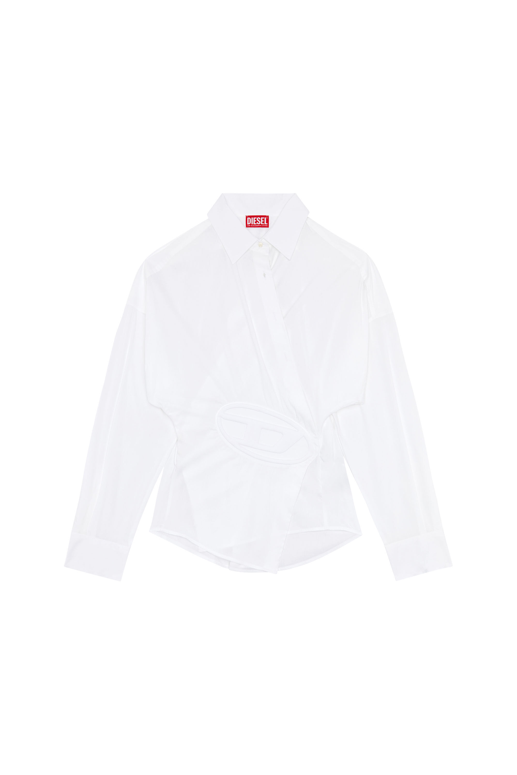 Women's Wrap shirt with embossed logo | White | Diesel