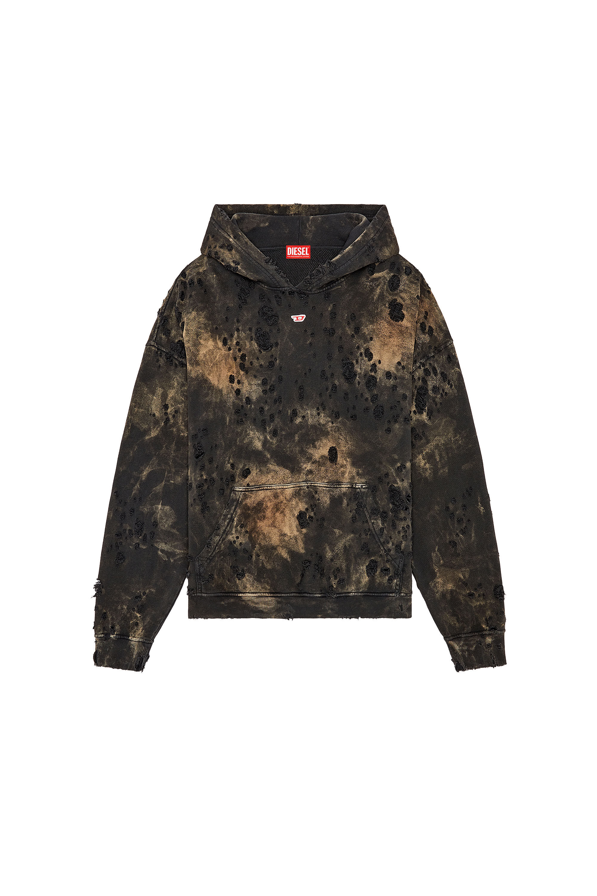 【返品?交換対象商品】 Destroyed Men's hoodie Diesel | Multicolor | marble-effect with トップス