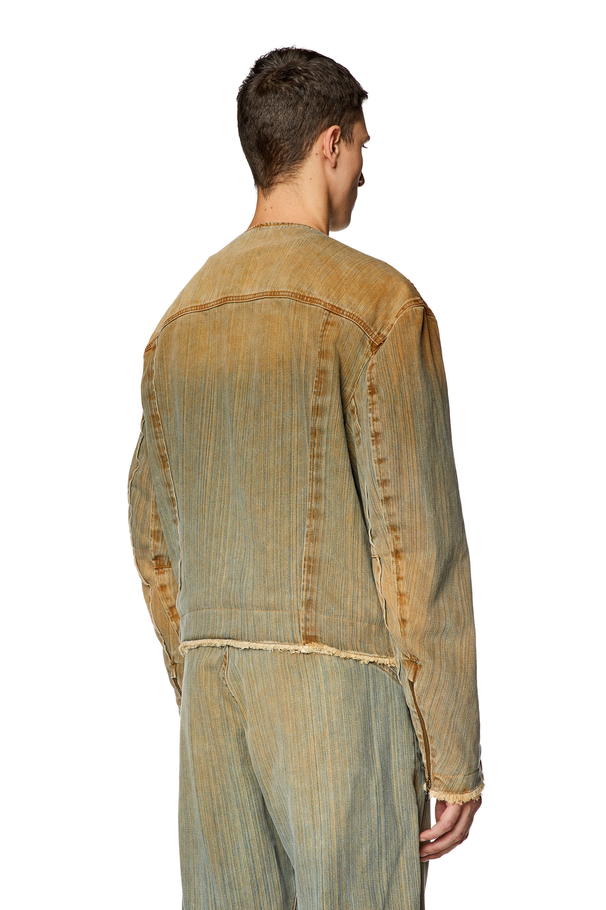 Men's Zipped jacket in streaky denim | Multicolor | Diesel Men's Zipped jacket in streaky denim | Multicolor | Diesel
