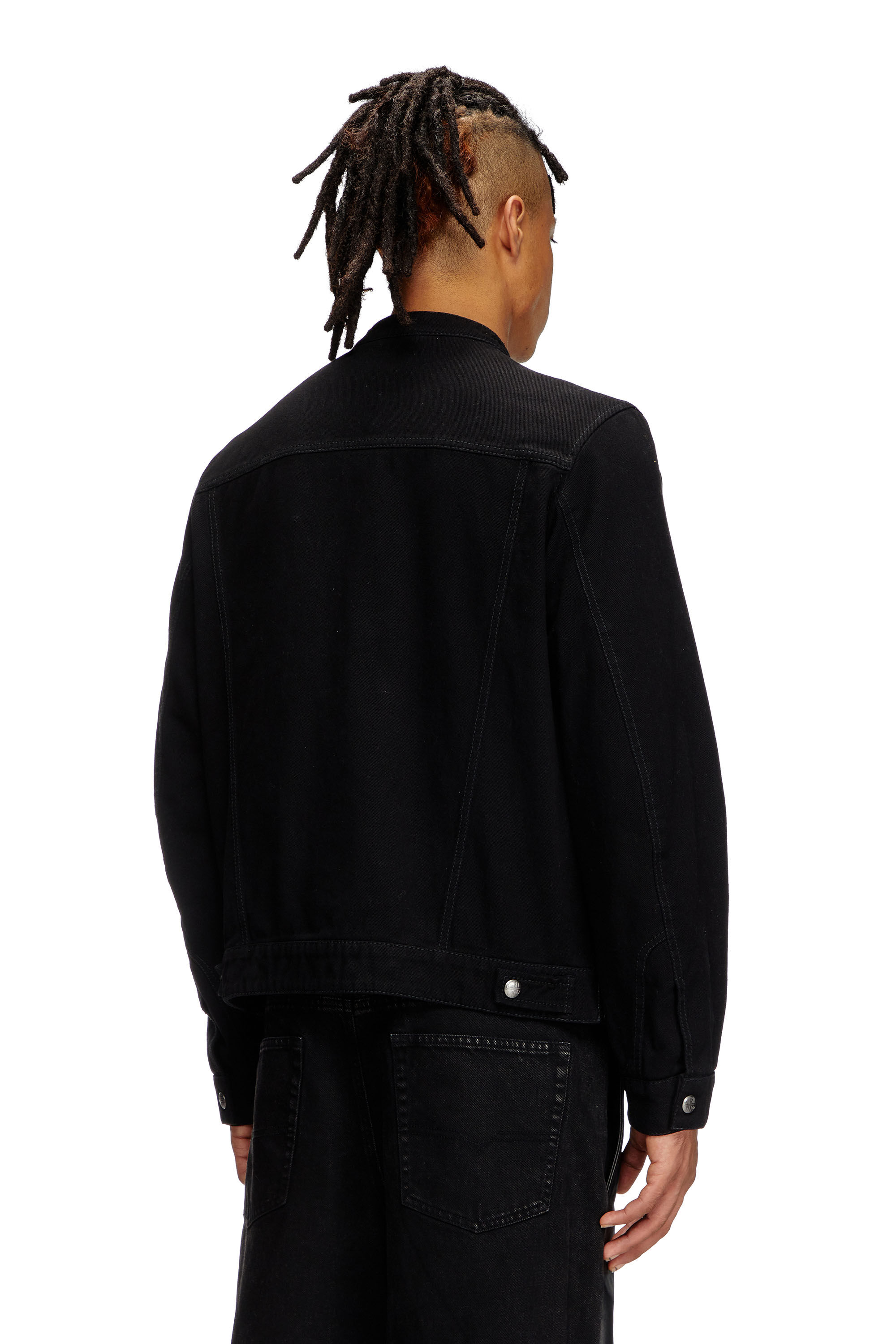 【ポイント10倍】 jacket leather and denim Hybrid Men's | Diesel | Black ジャケット・アウター