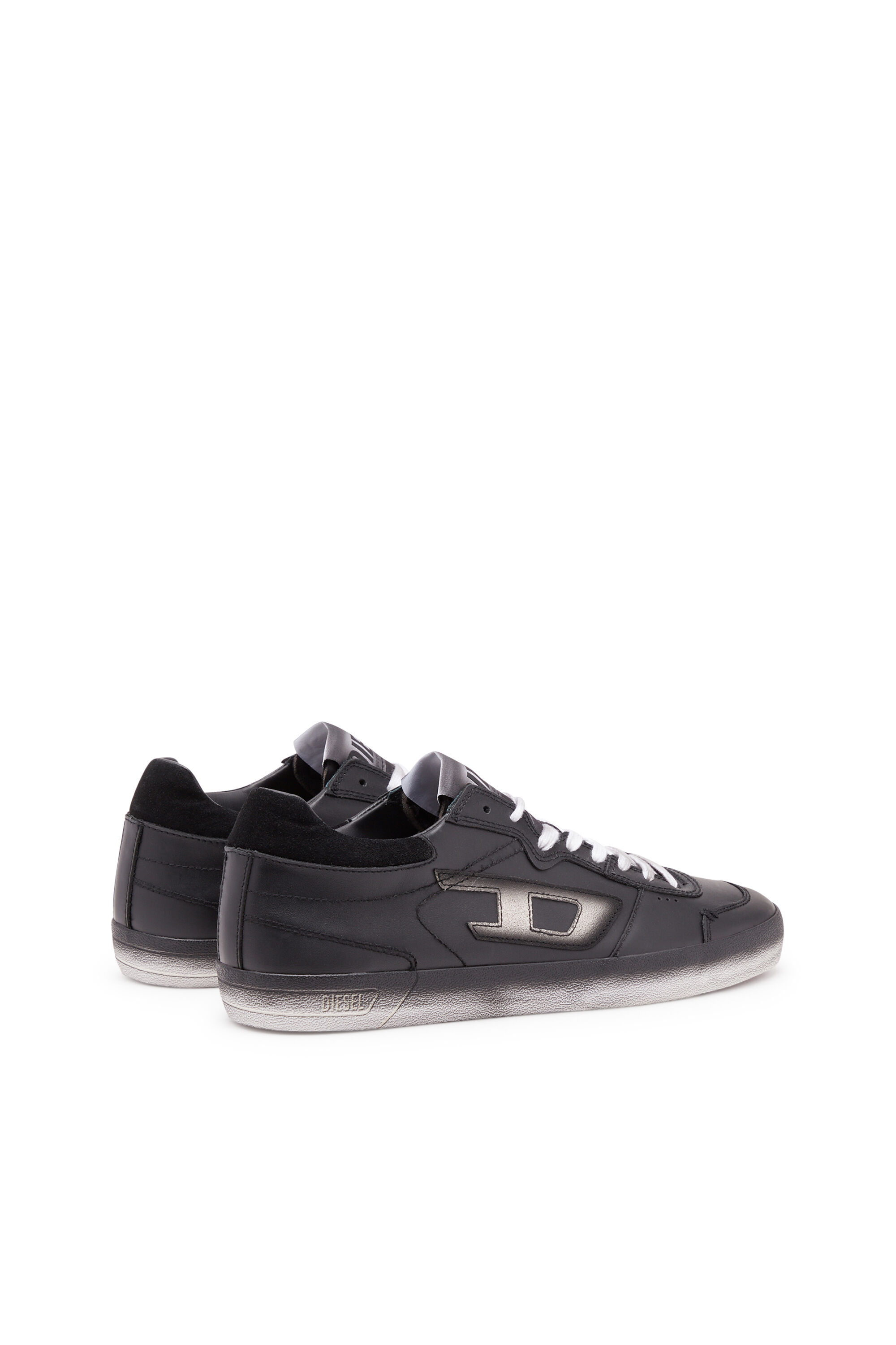 Diesel - S-LEROJI LOW, S-Leroji Low-Deportivas de cuero con efecto desteñido Hombre in Negro - 3
