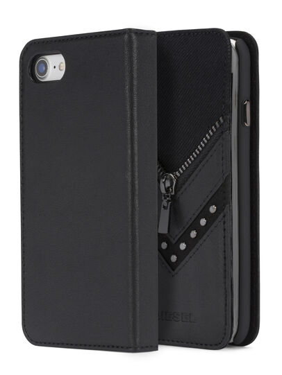 BLACK DENIM/STUD/ZIPPER IPHONE 8 PLUS/7 PLUS FOLIO, Black Diesel - BLACK DENIM/STUD/ZIPPER IPHONE 8 PLUS/7 PLUS FOLIO, Black - Flip covers - Image 3