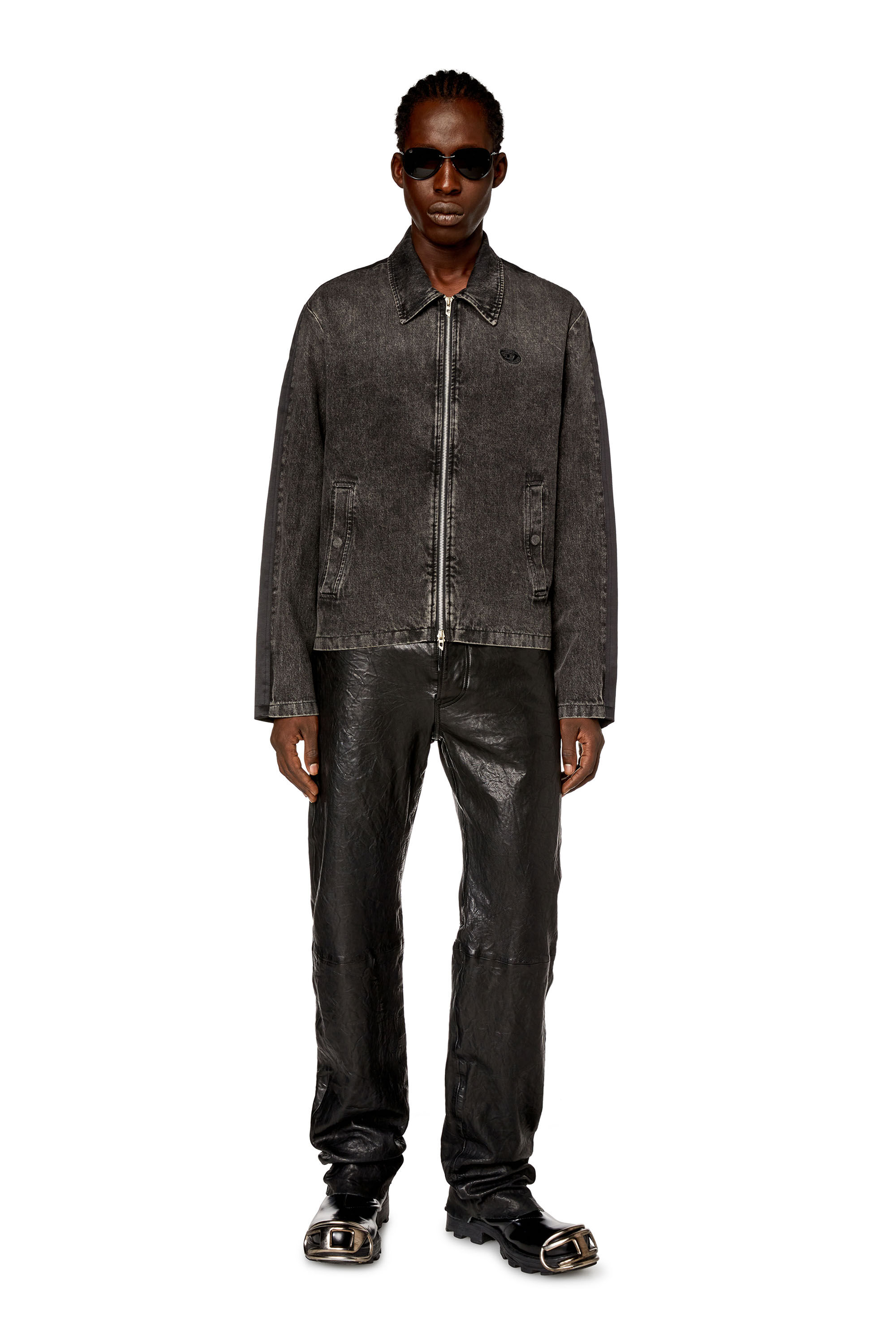 Men's Hybrid jacket in denim and twill | Black | Diesel