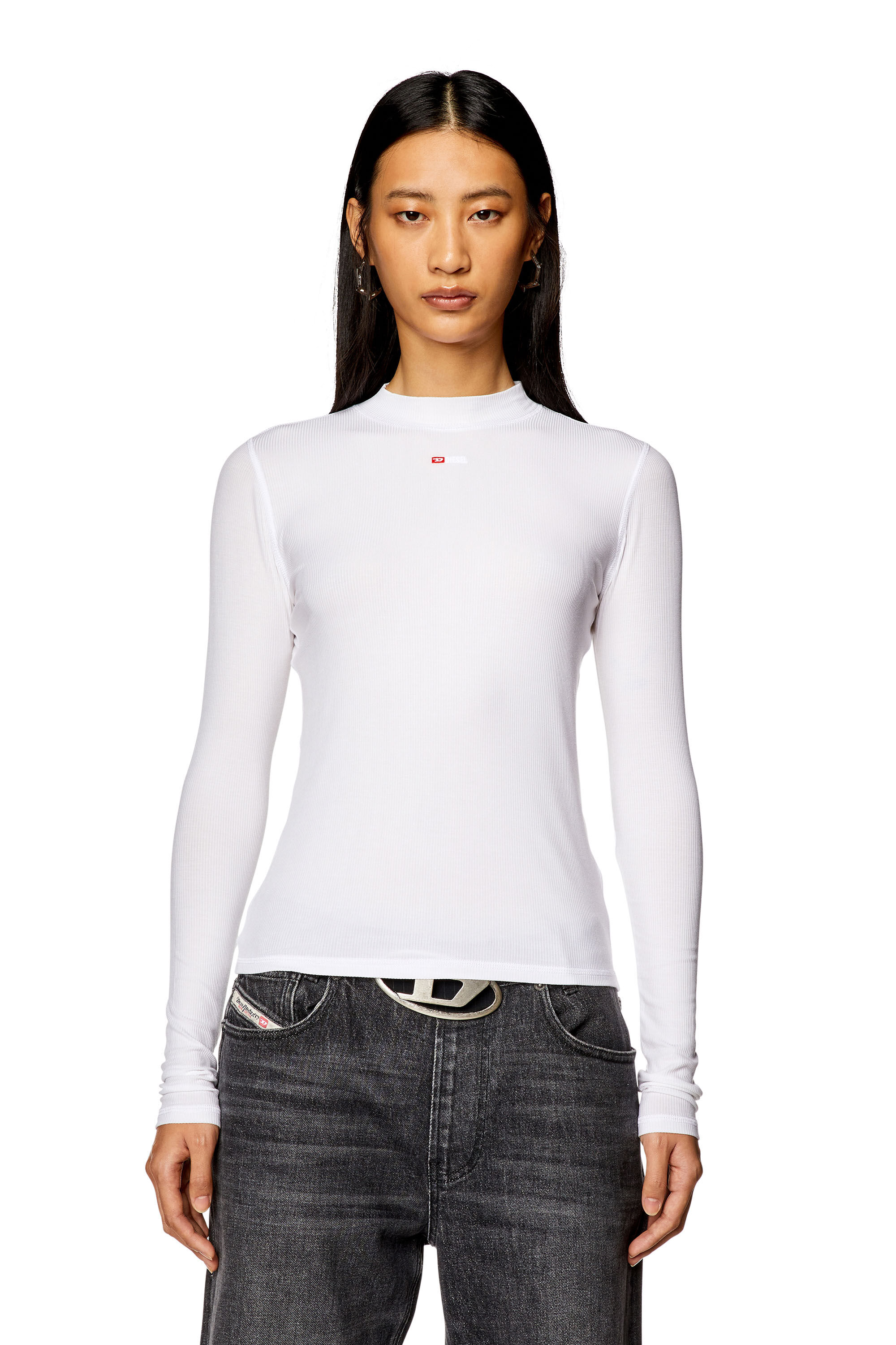 Women's Ribbed top with mock neck | T-MOKKY-LS-MICRODIV Diesel