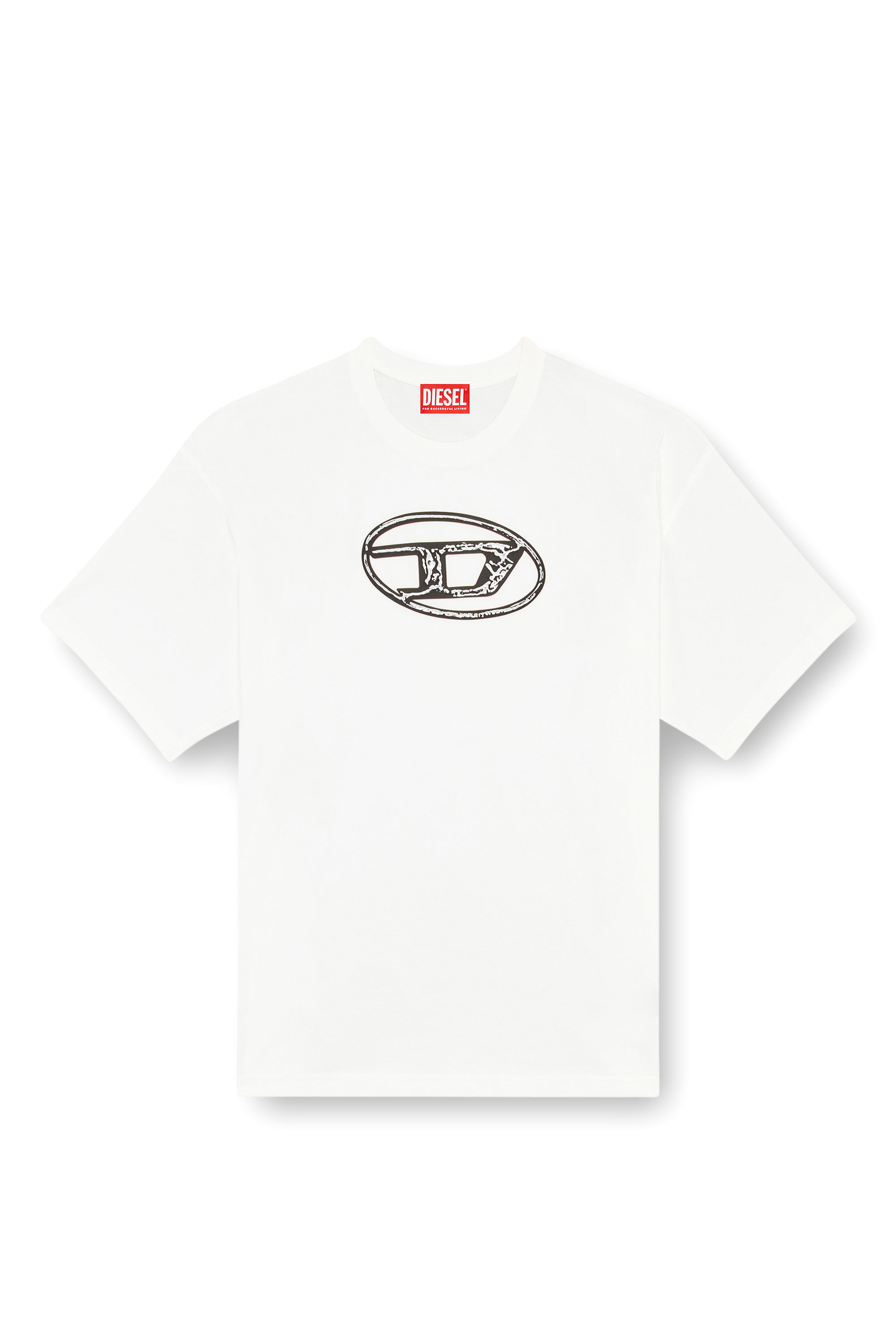 Diesel - T-BOXT-Q22, Camiseta desteñida con estampado Oval D Hombre in Blanco - 2