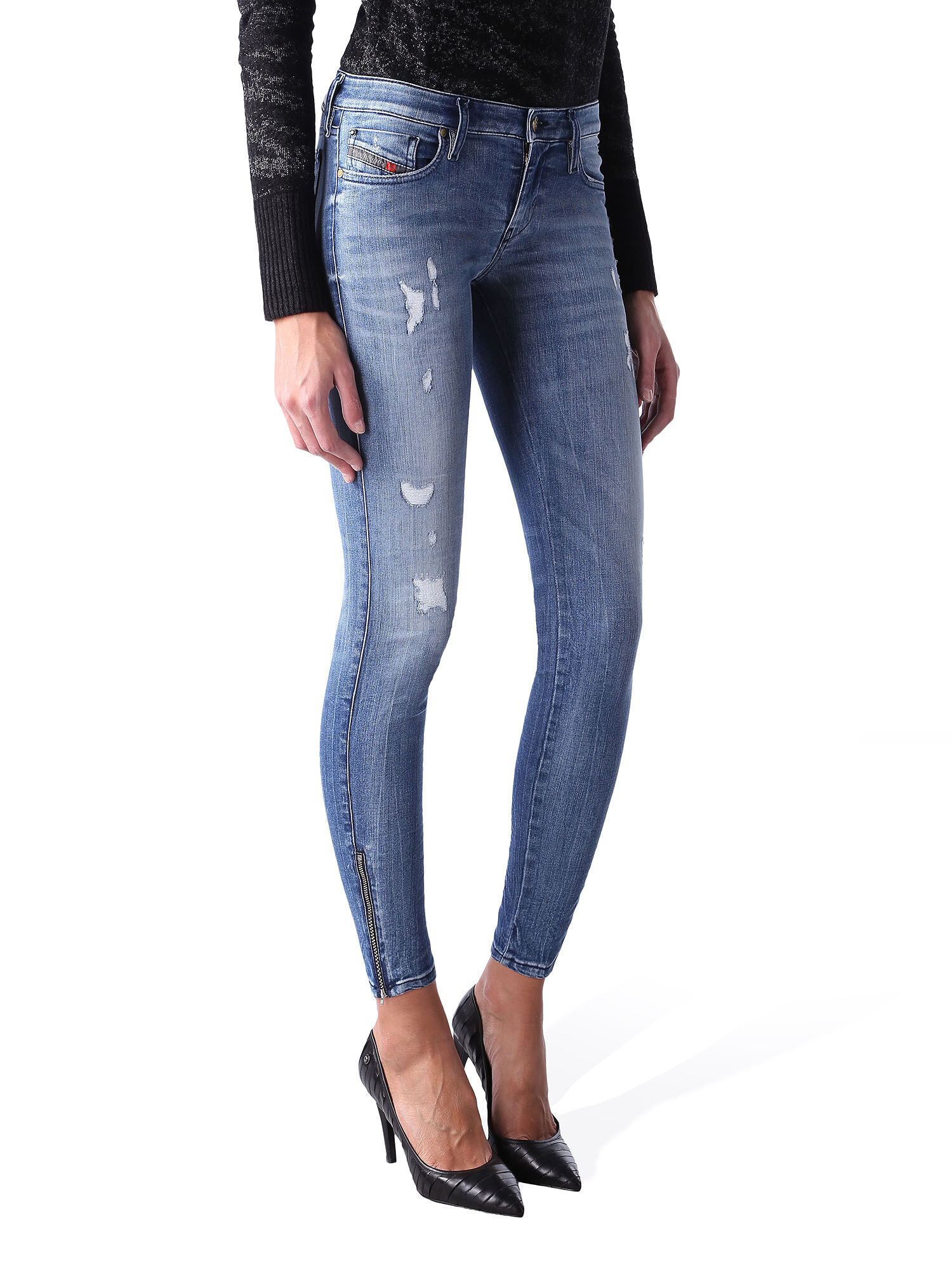 SKINZEE-LOW-ZIP 0847U Super skinny Jeans Woman | Diesel Online Store
