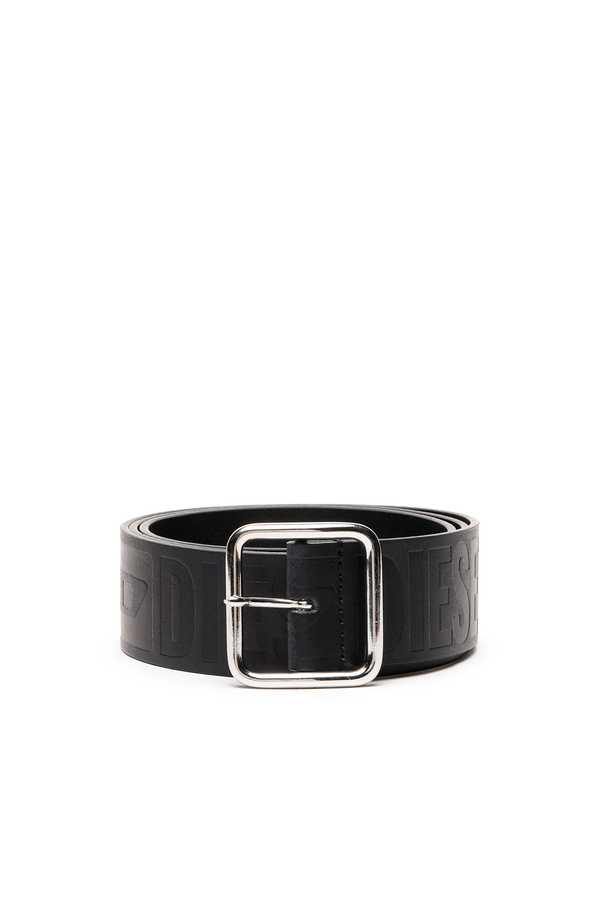 B-ILLY II Man: Leather belt with all-over debossed logo | Diesel