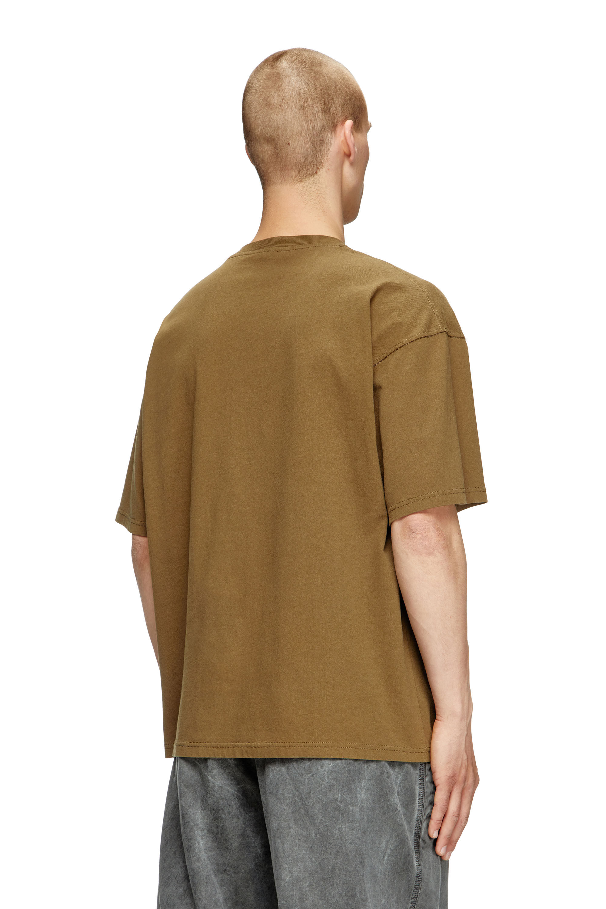 『4年保証』 Men's Diesel | Green | logo flocked distressed with T-shirt トップス