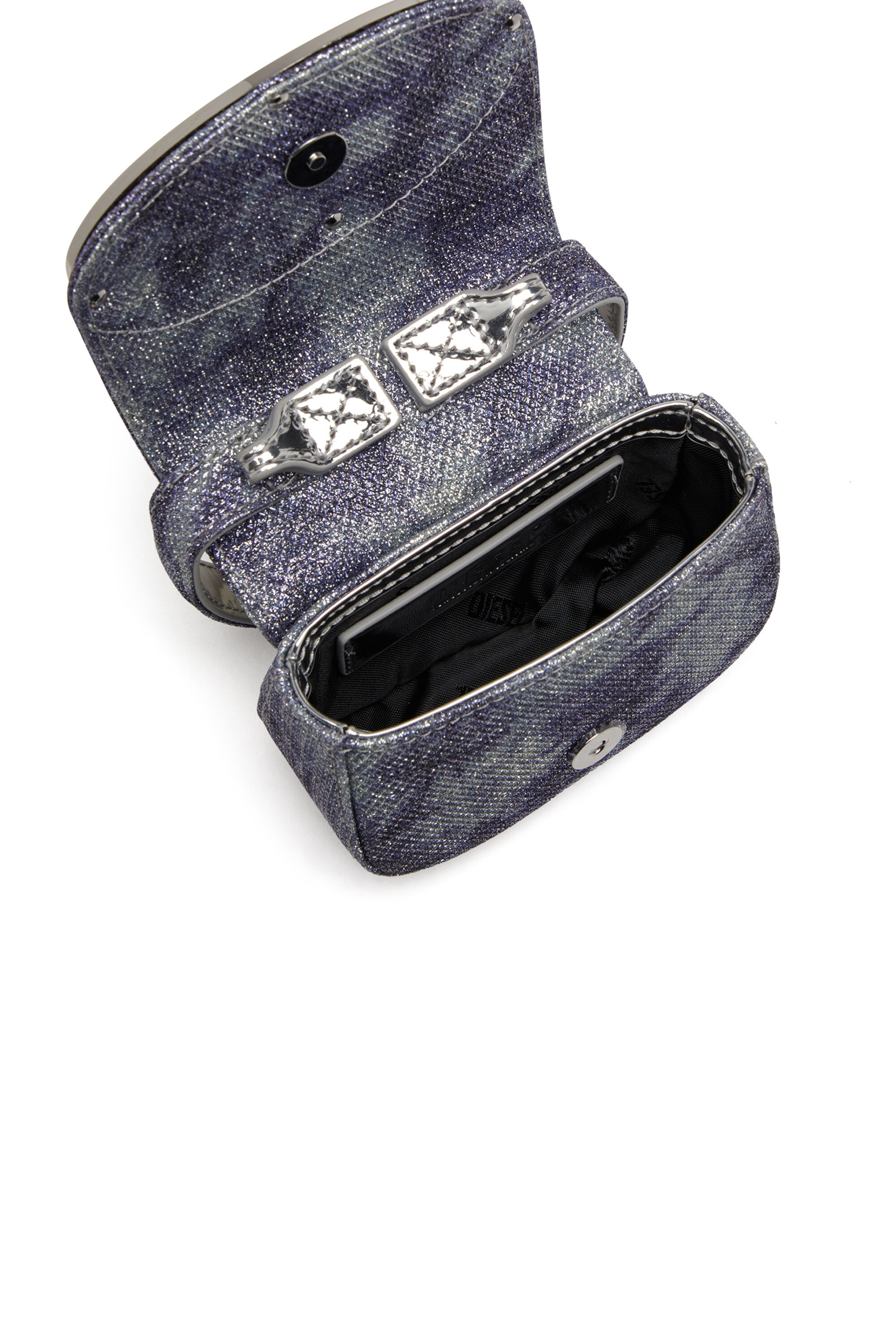 Diesel - 1DR XS, Woman's 1DR Xs-Iconic mini bag in shimmer fabric in Blue - 2
