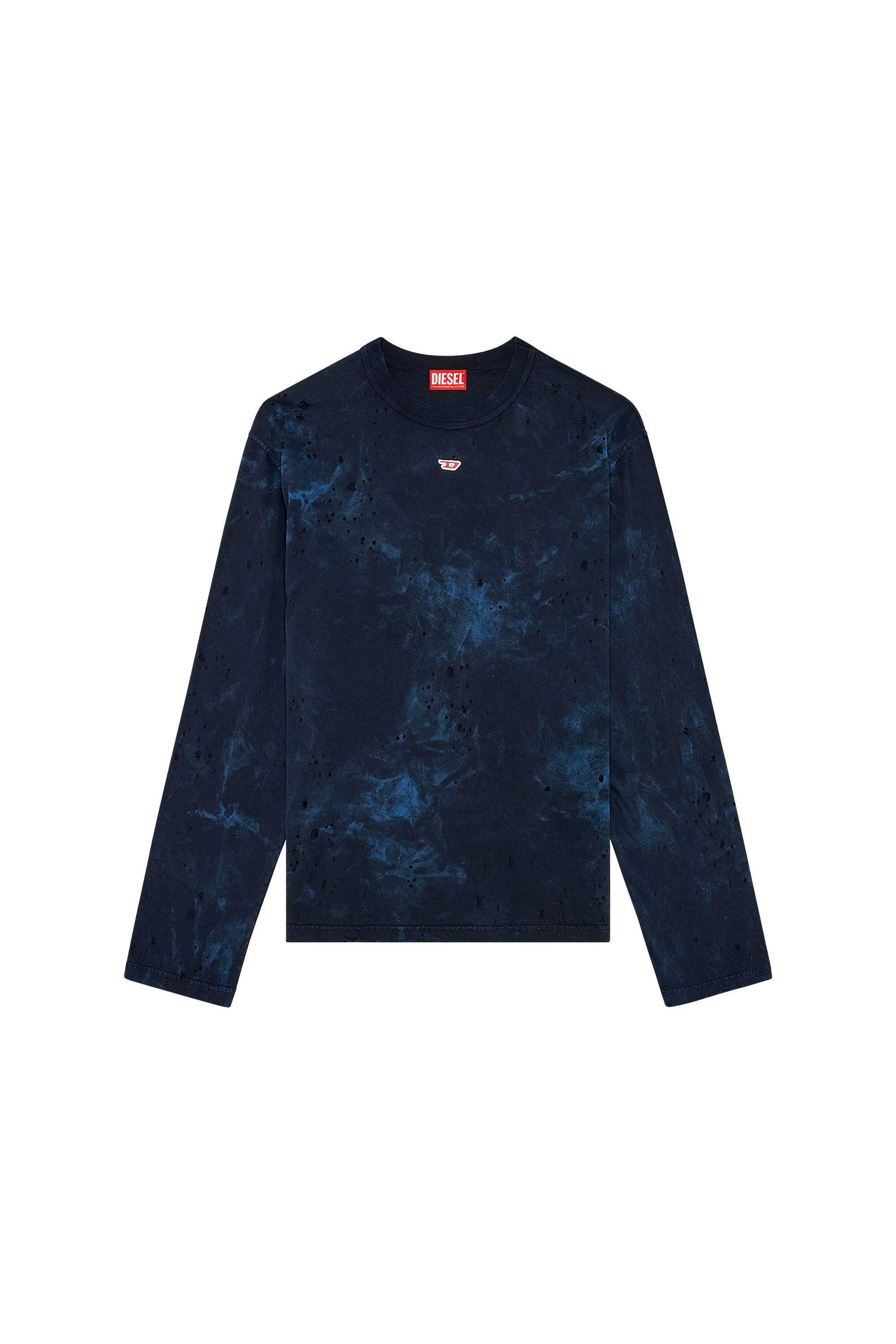 福袋 セール Men's Diesel | Blue | T-shirt long-sleeve Destroyed トップス