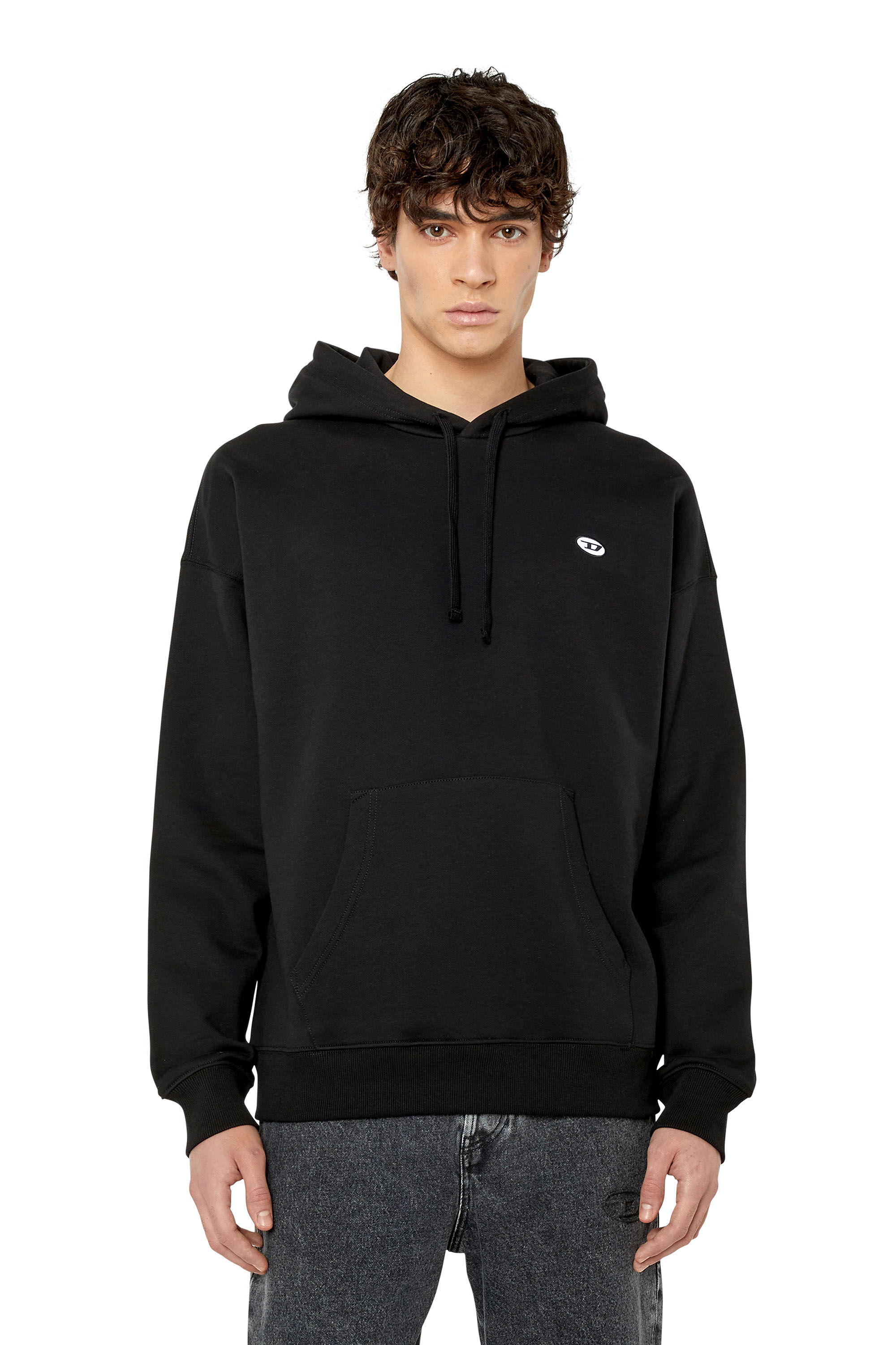 S-ROB-HOOD-DOVAL-PJ Man: Hoodie with oval D patch | Diesel