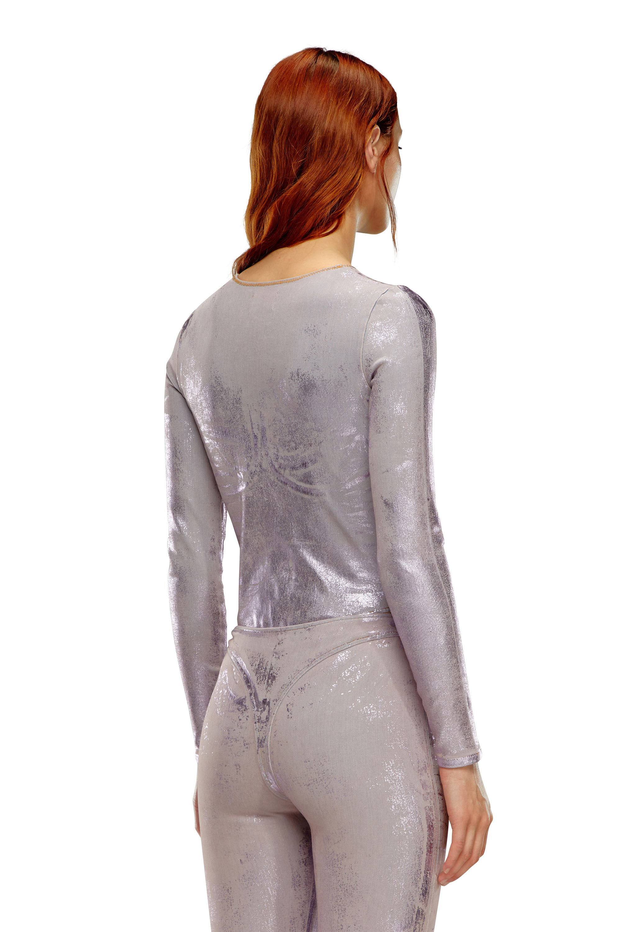 Women's Bodysuit in shimmering Denim | Pink | Diesel Denim Set