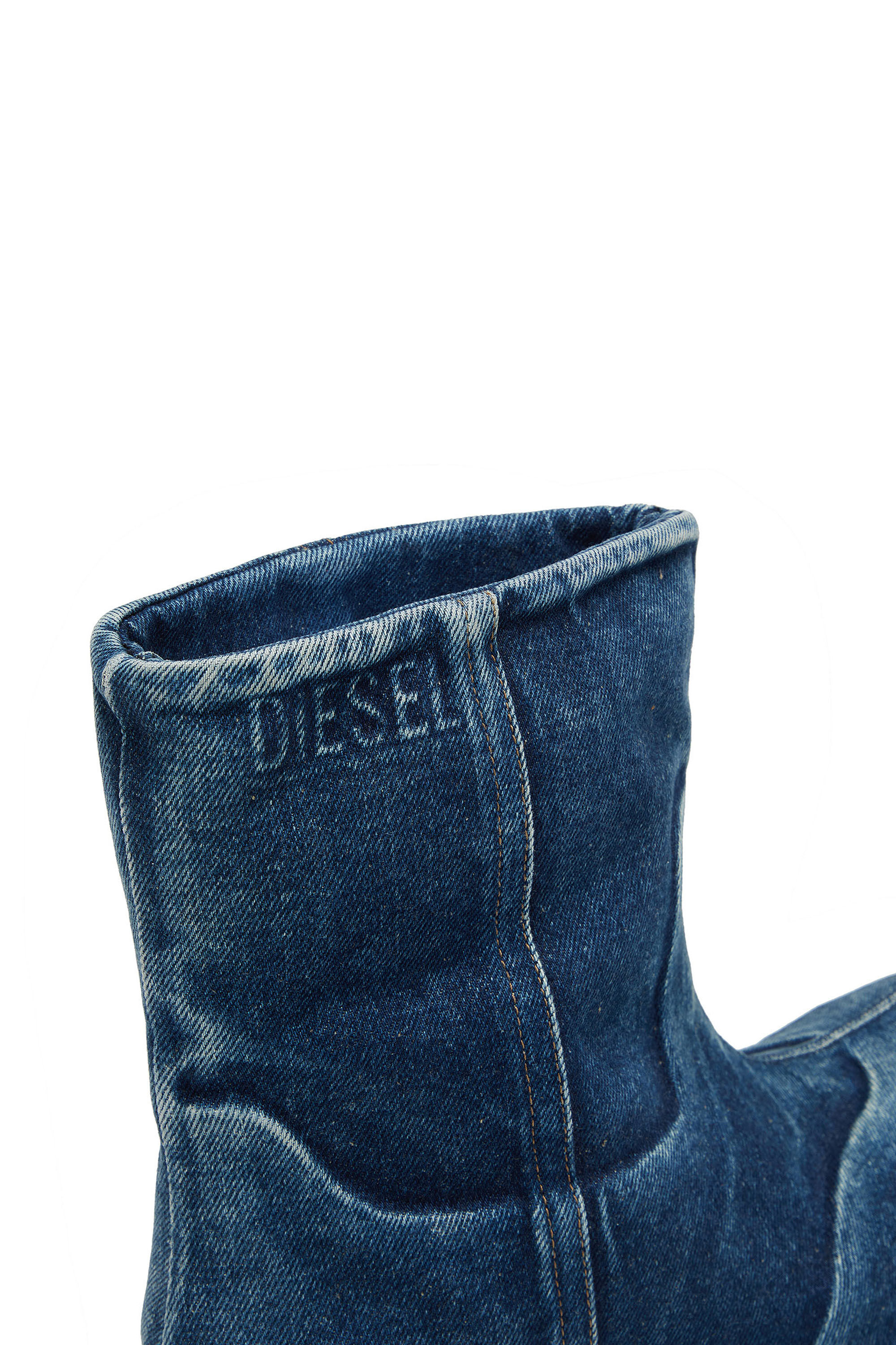 Diesel - D-HAMMER CH MD, Unisex's D-Hammer-Chelsea boot in washed denim in Blue - 4