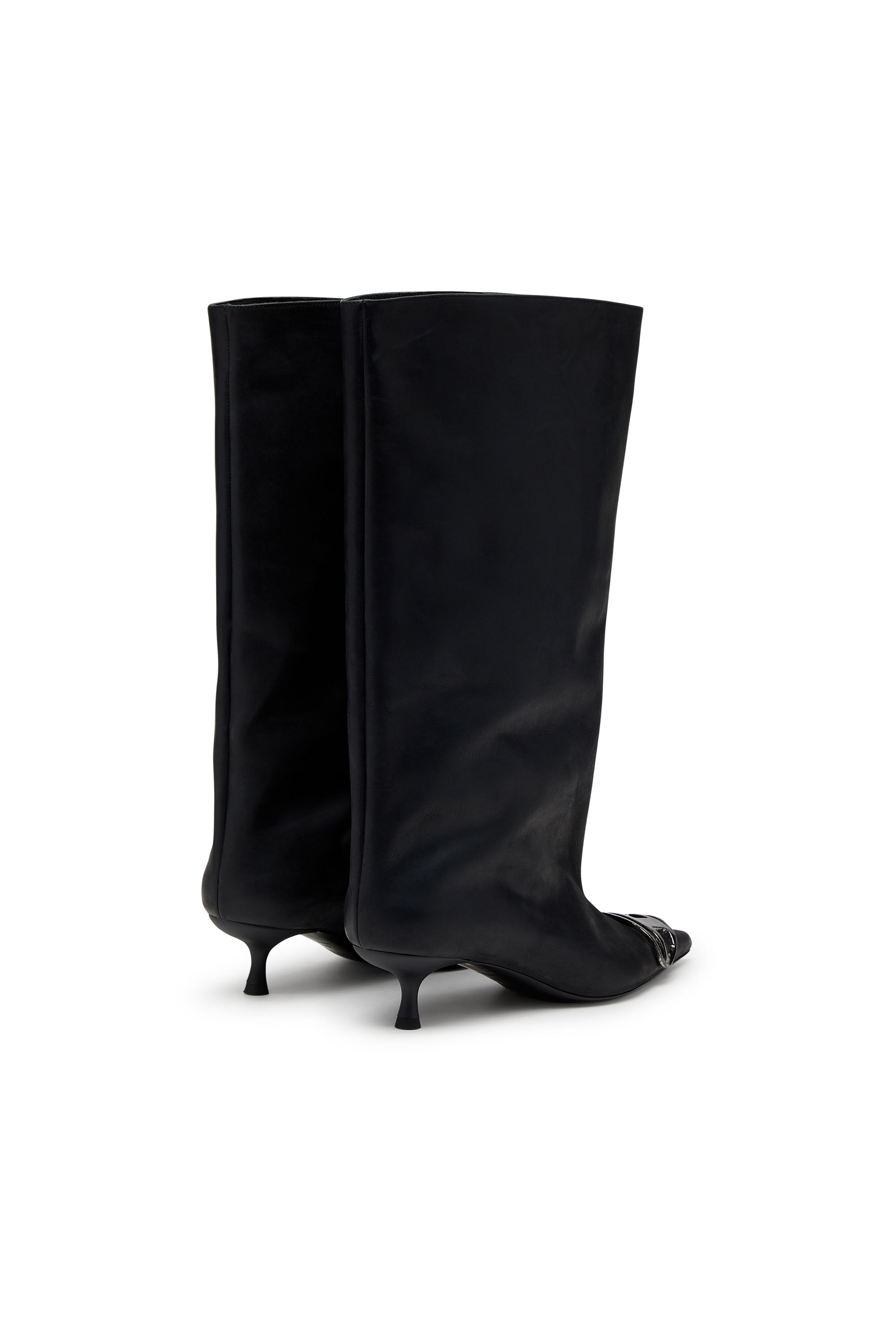 Diesel - D-VENUS 40 KB TUBE, Botas hasta la rodilla en cuero aceitado Mujer in Negro - 3