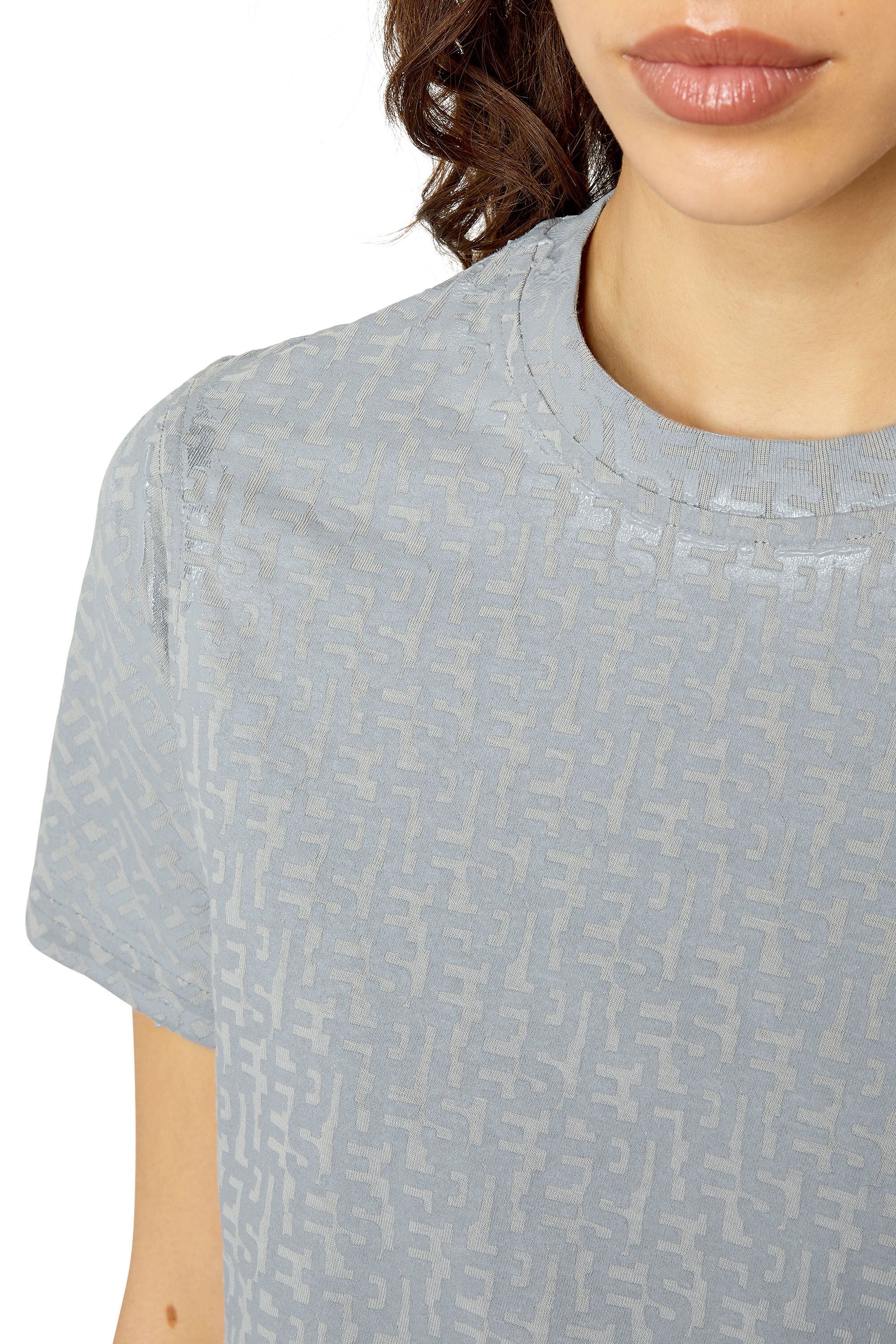 Diesel - T-REG-MONO, Camiseta con estampado monogram Mujer in Gris - 4