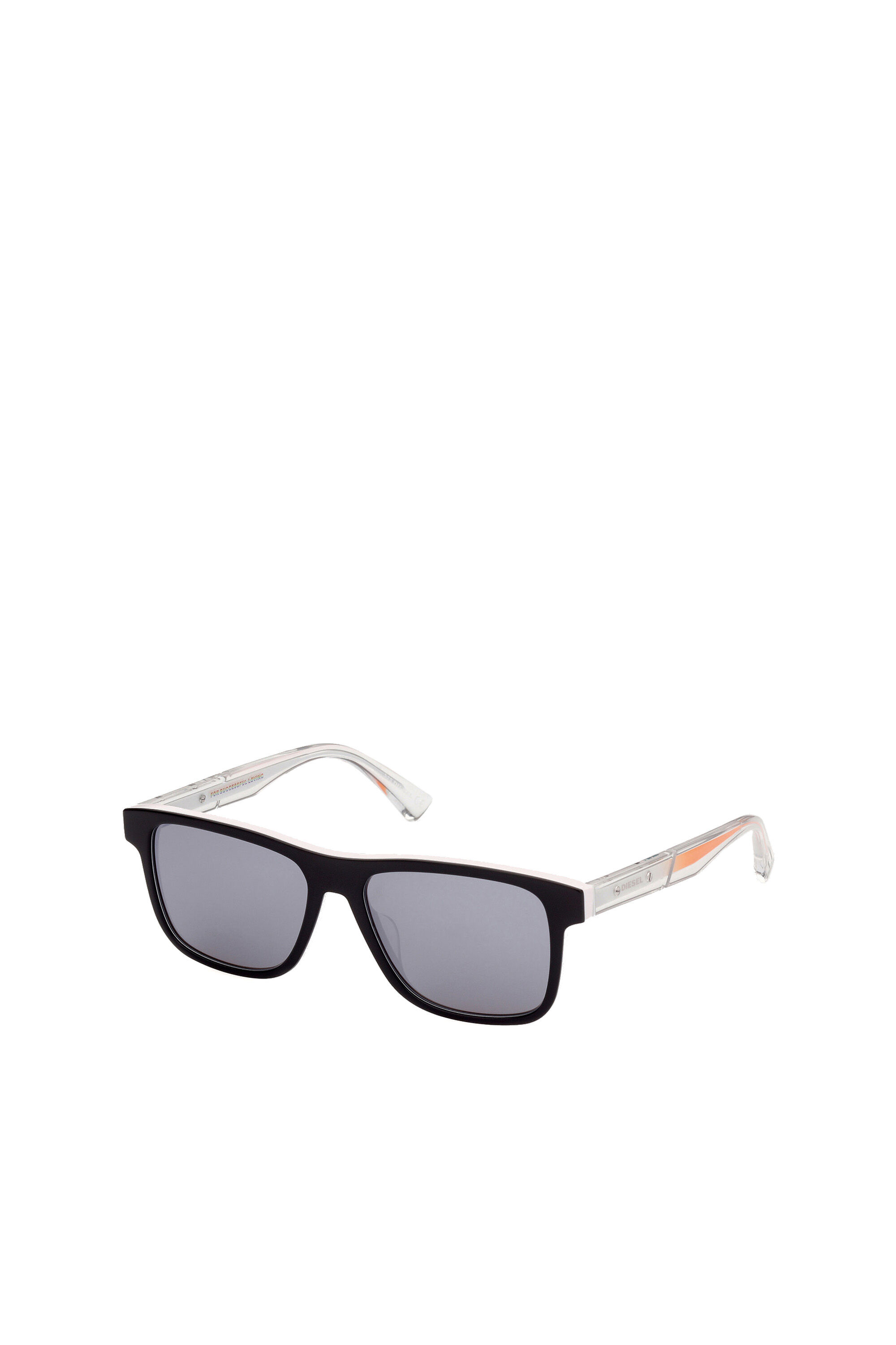 Diesel - DL0279, Man's Squared glasses with "Pride" theme in White/Orange - 2