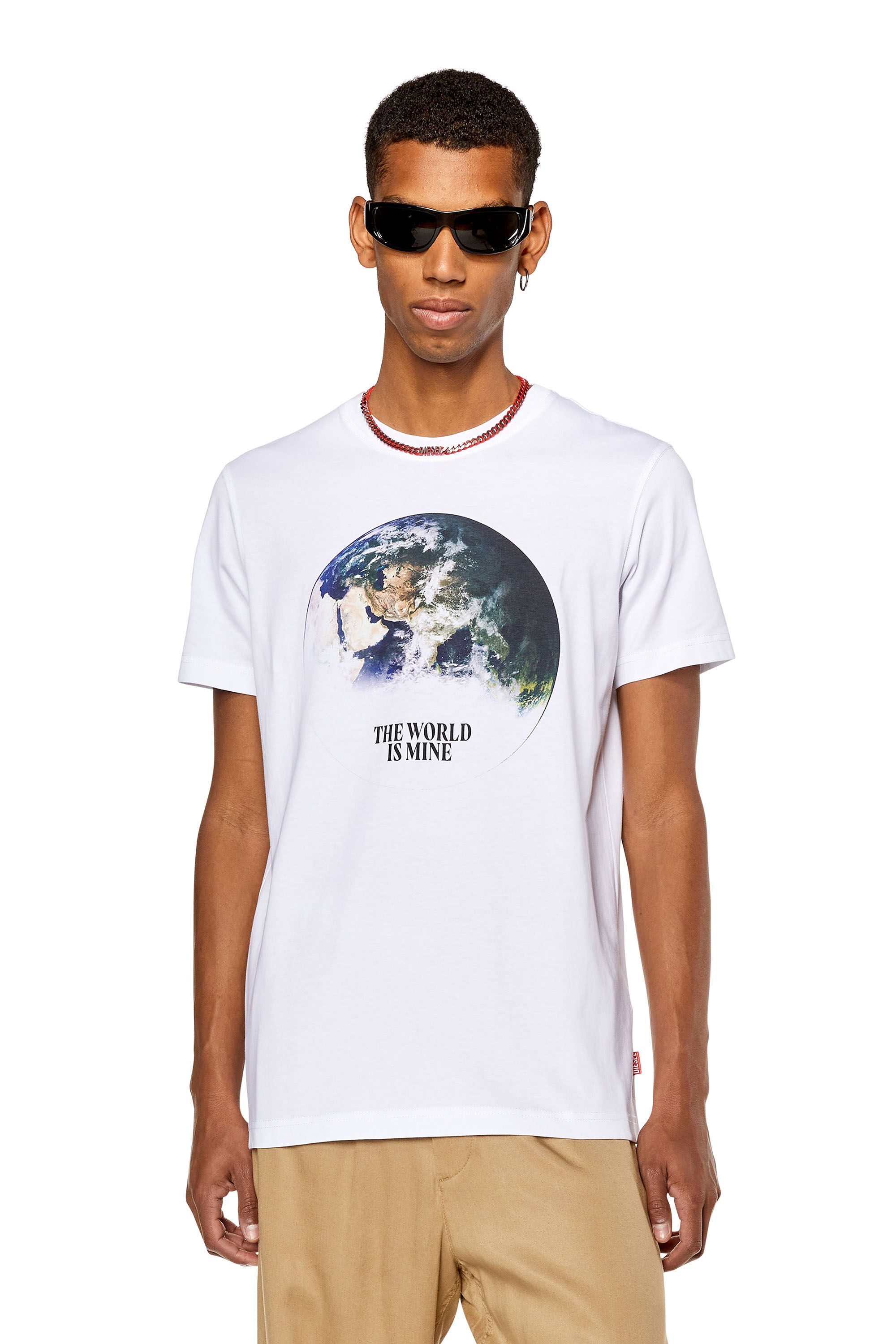 Men's T-shirt with digital globe print