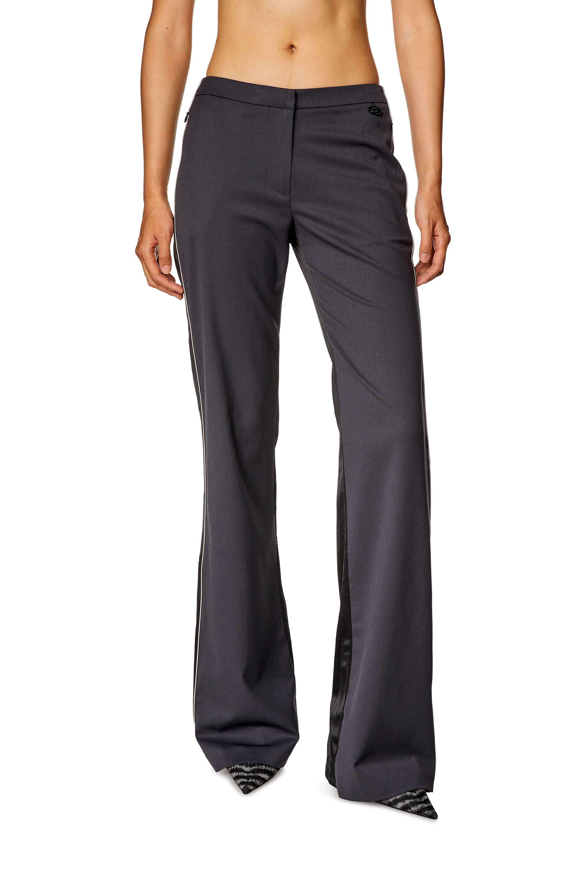 Women's Flared pants in wool blend and double knit
