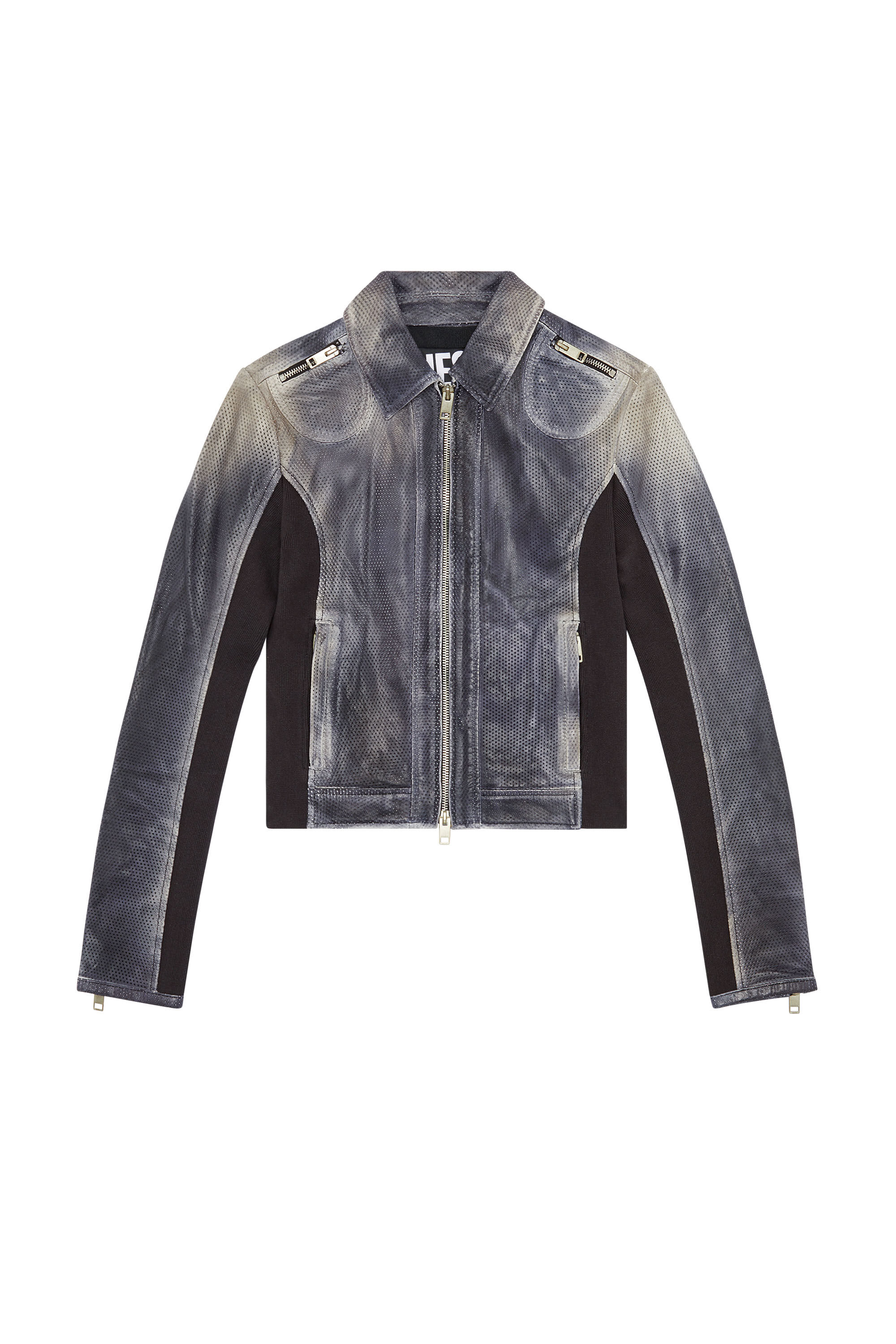 L-TAFY Woman: Panelled perforated-leather jacket | Diesel