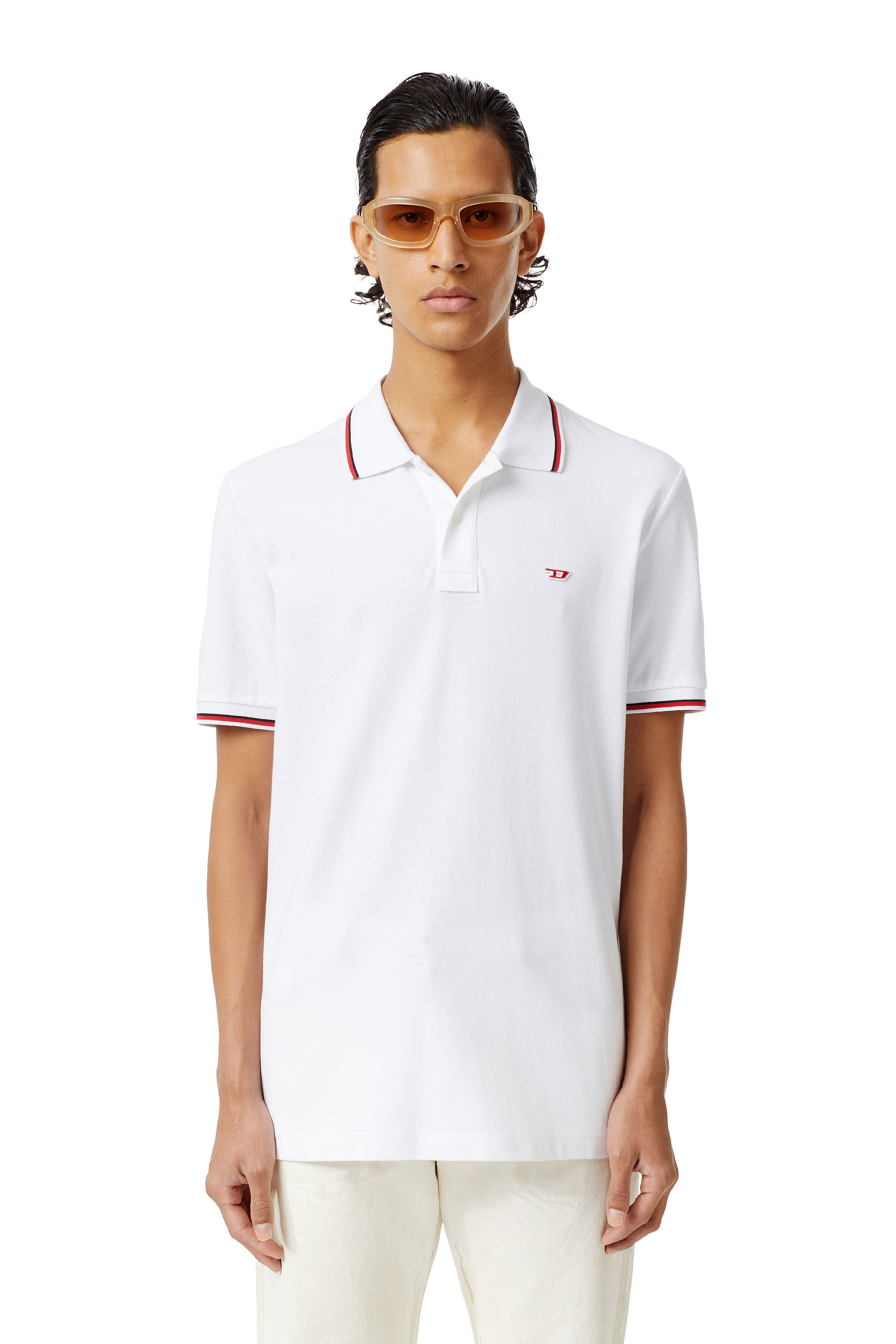 Diesel - T-SMITH-D, Man Polo shirt with D logo in White - Image 3