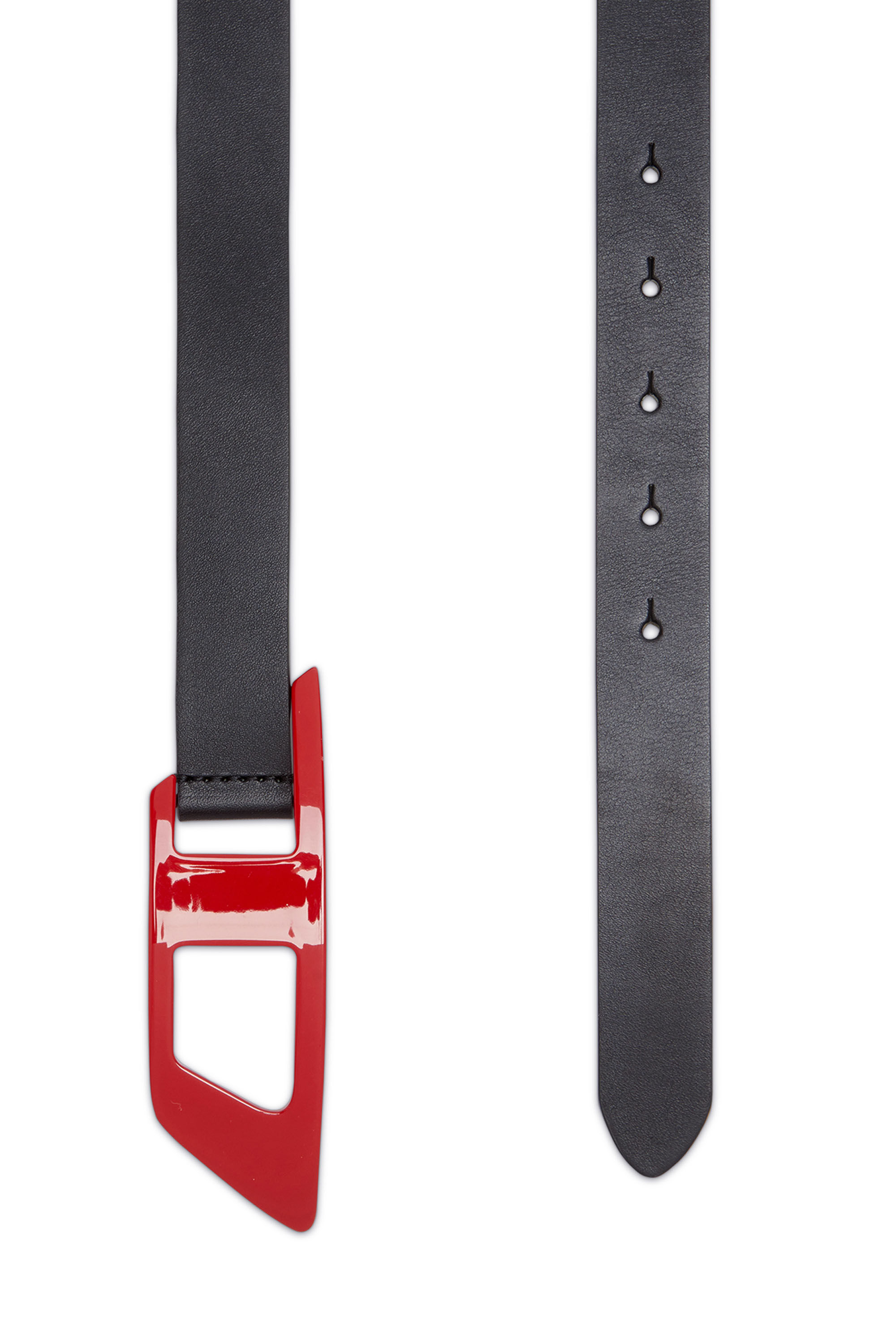 Men's Slim leather belt with D buckle | Diesel B-DLOGO II