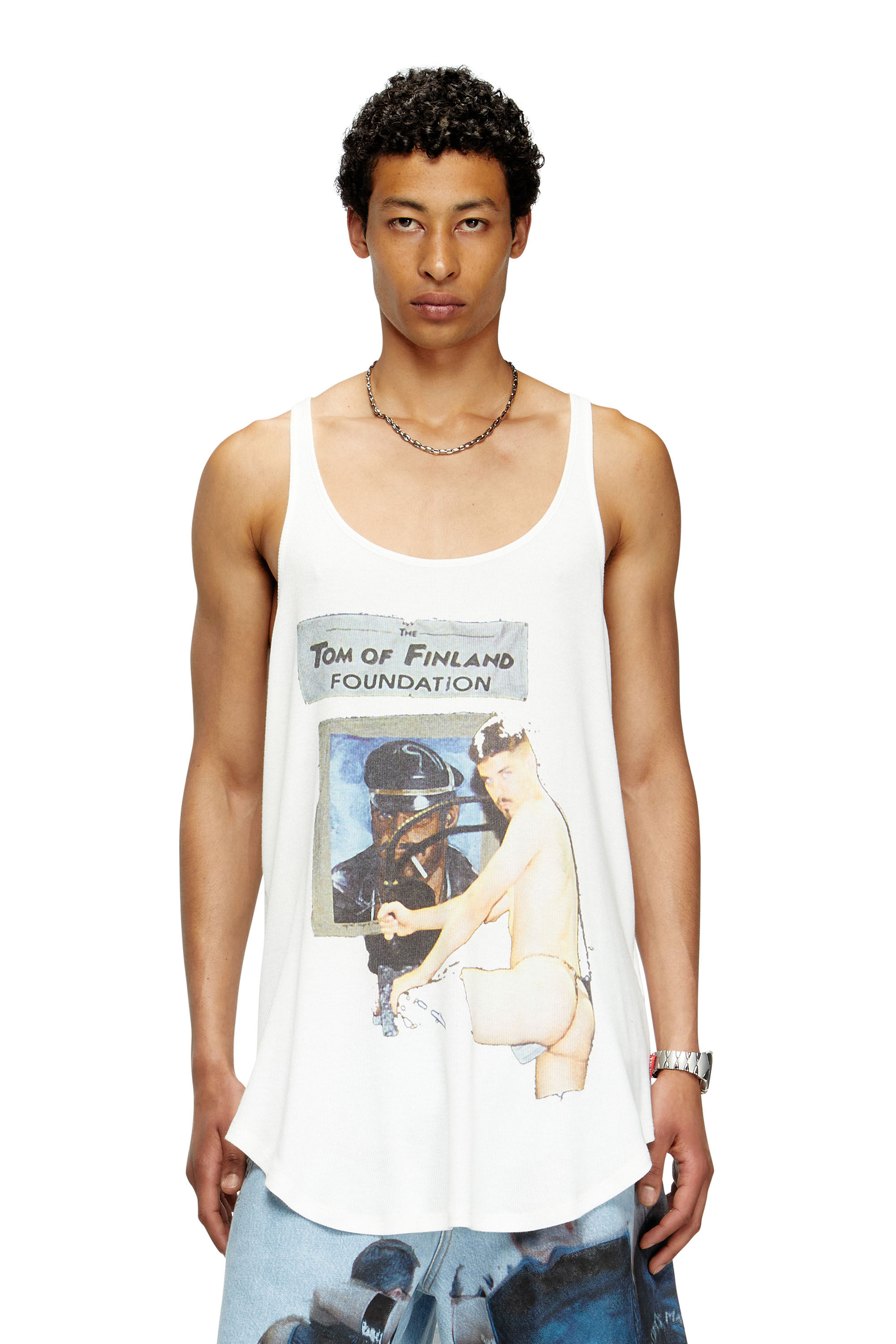 Diesel - PR-T-SHANRY-TOM25, Camiseta de tirantes con estampado gráfico Unisex in Blanco - 3