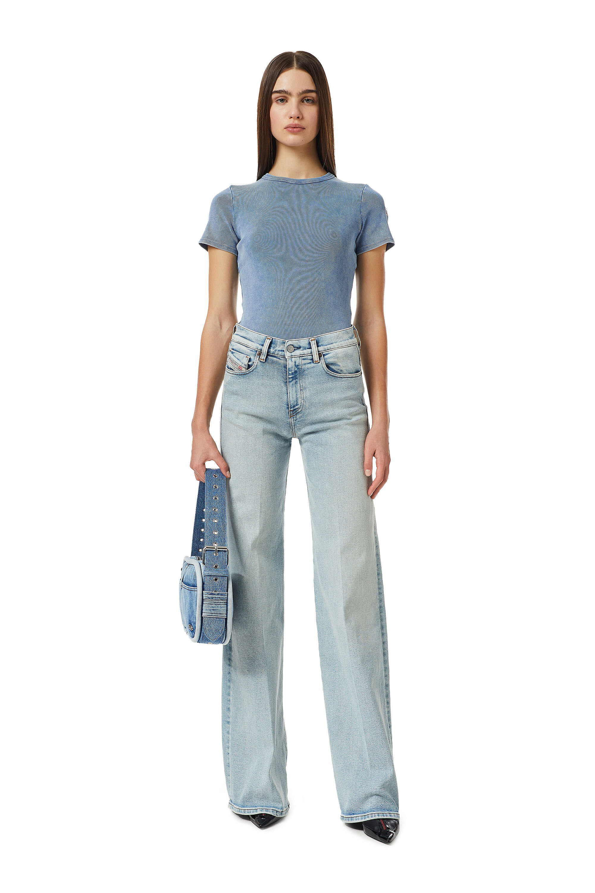 Diesel - 1978 09C08 Bootcut and Flare Jeans, Azul Claro - Image 1
