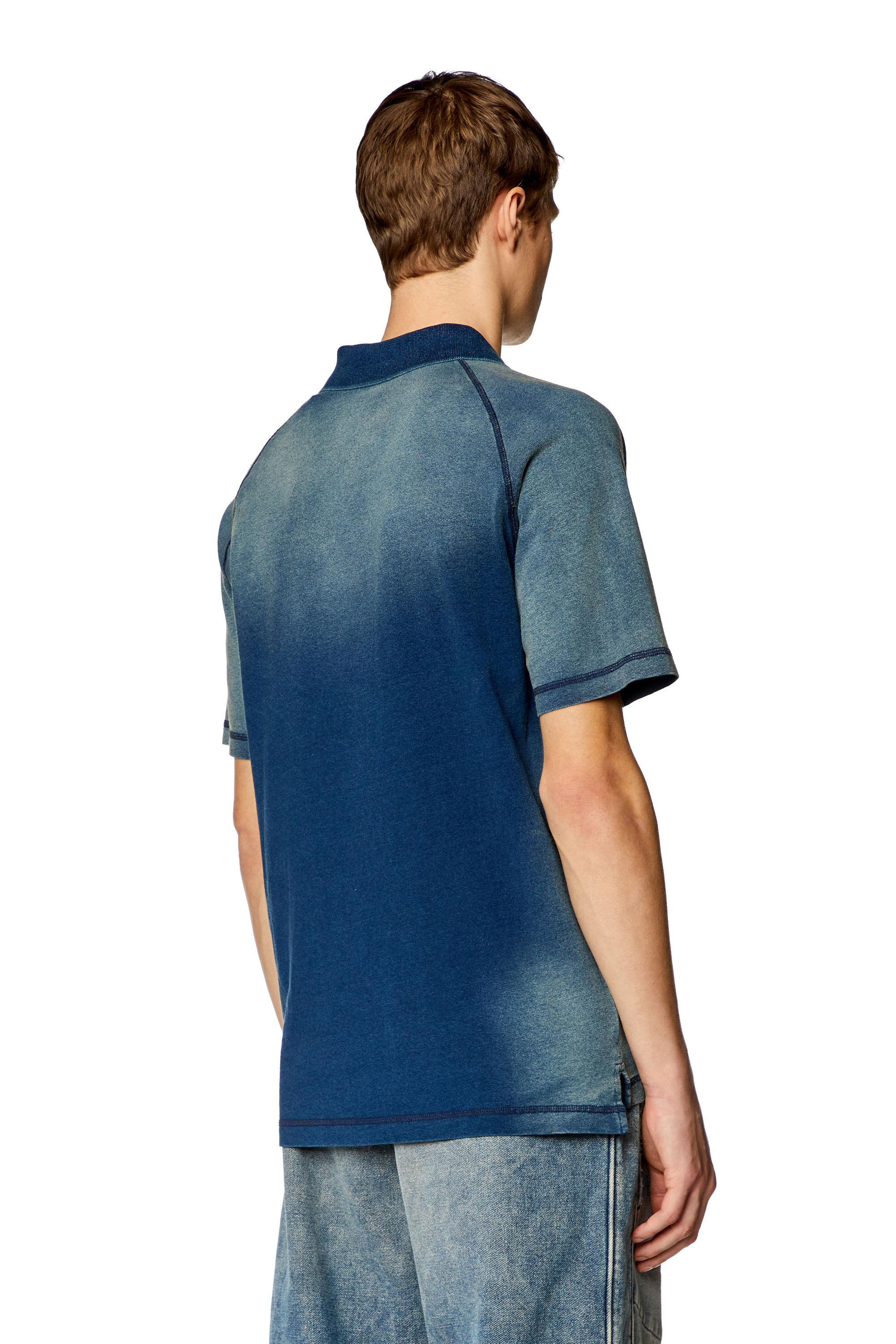 Men's Polo shirt with sun-faded effects | Blue | Diesel