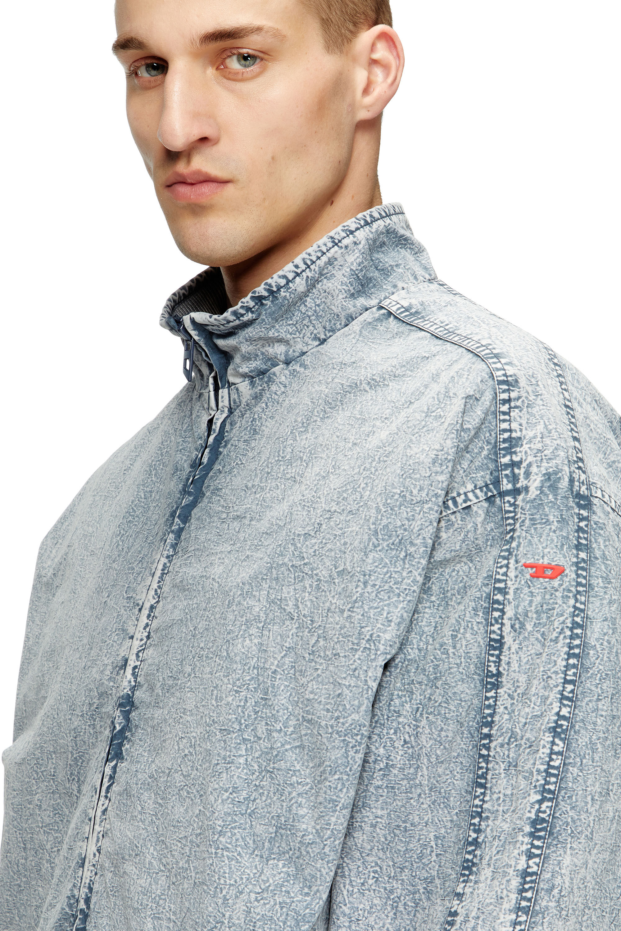 Diesel - J-WILSON, Man's Jacket in recycled nylon taslan in Light Blue - 4