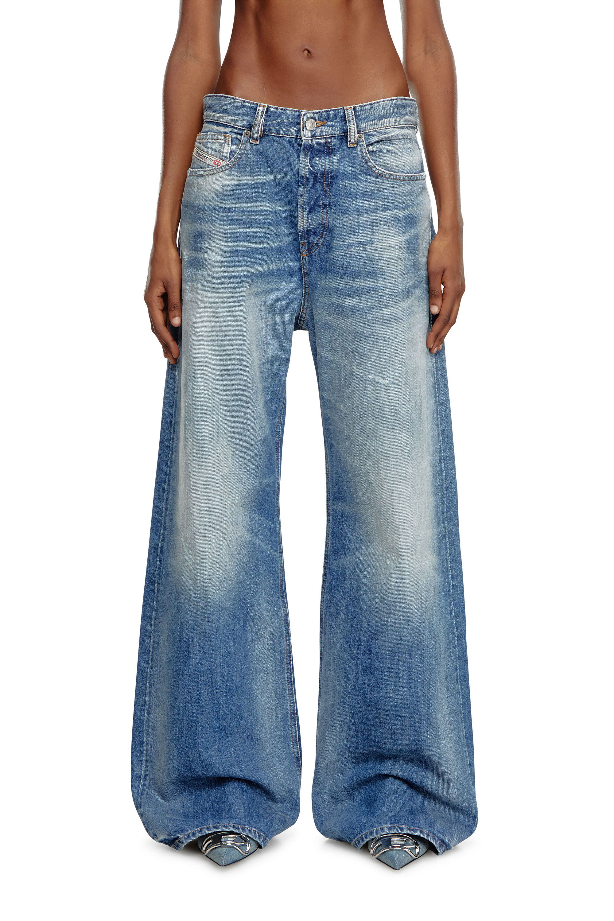 Diesel - Mujer Straight Jeans 1996 D-Sire 09J86, Azul medio - Image 3