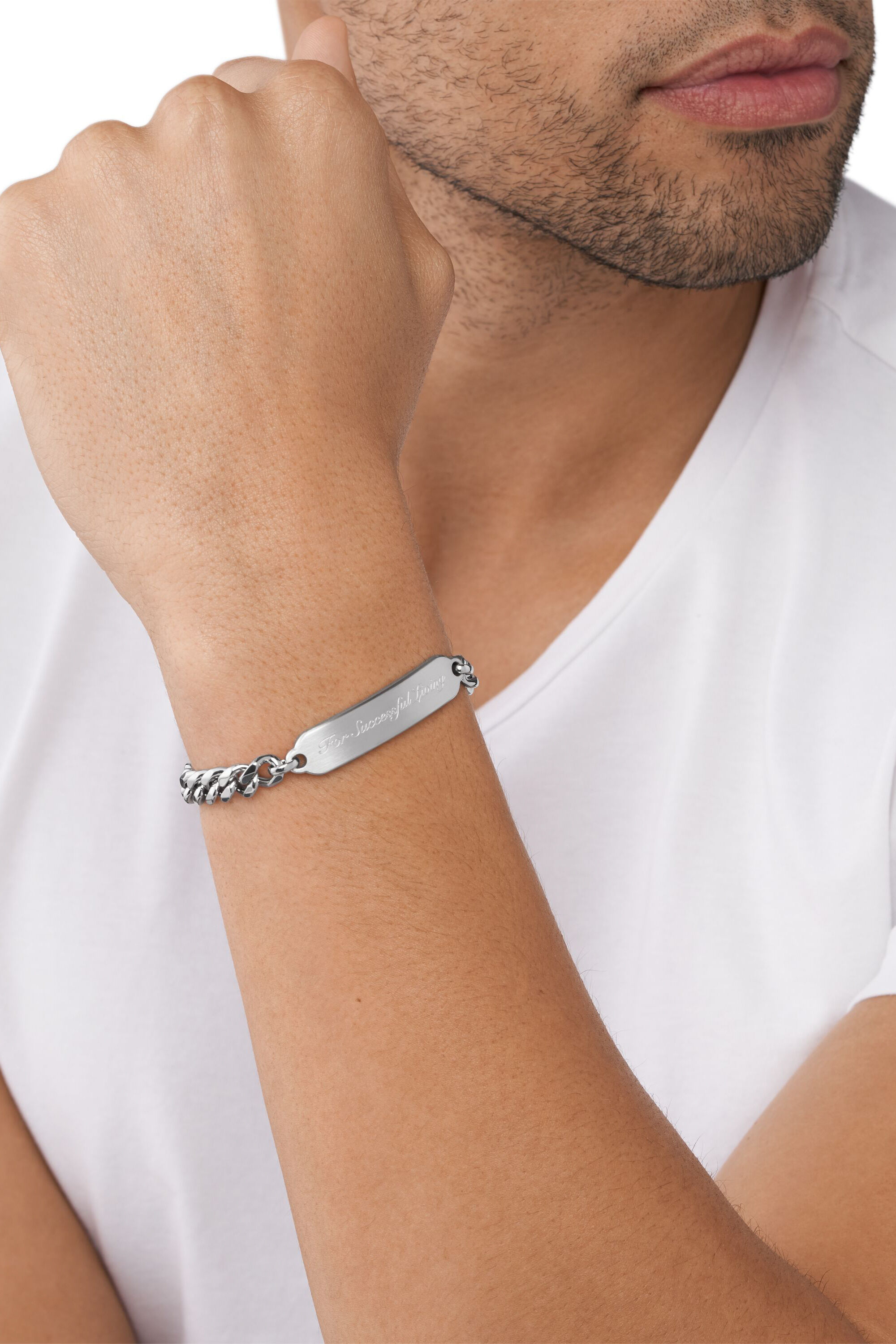 Diesel - DX1405, Pulsera de identificación de acero inoxidable Unisex in Plateado - 3