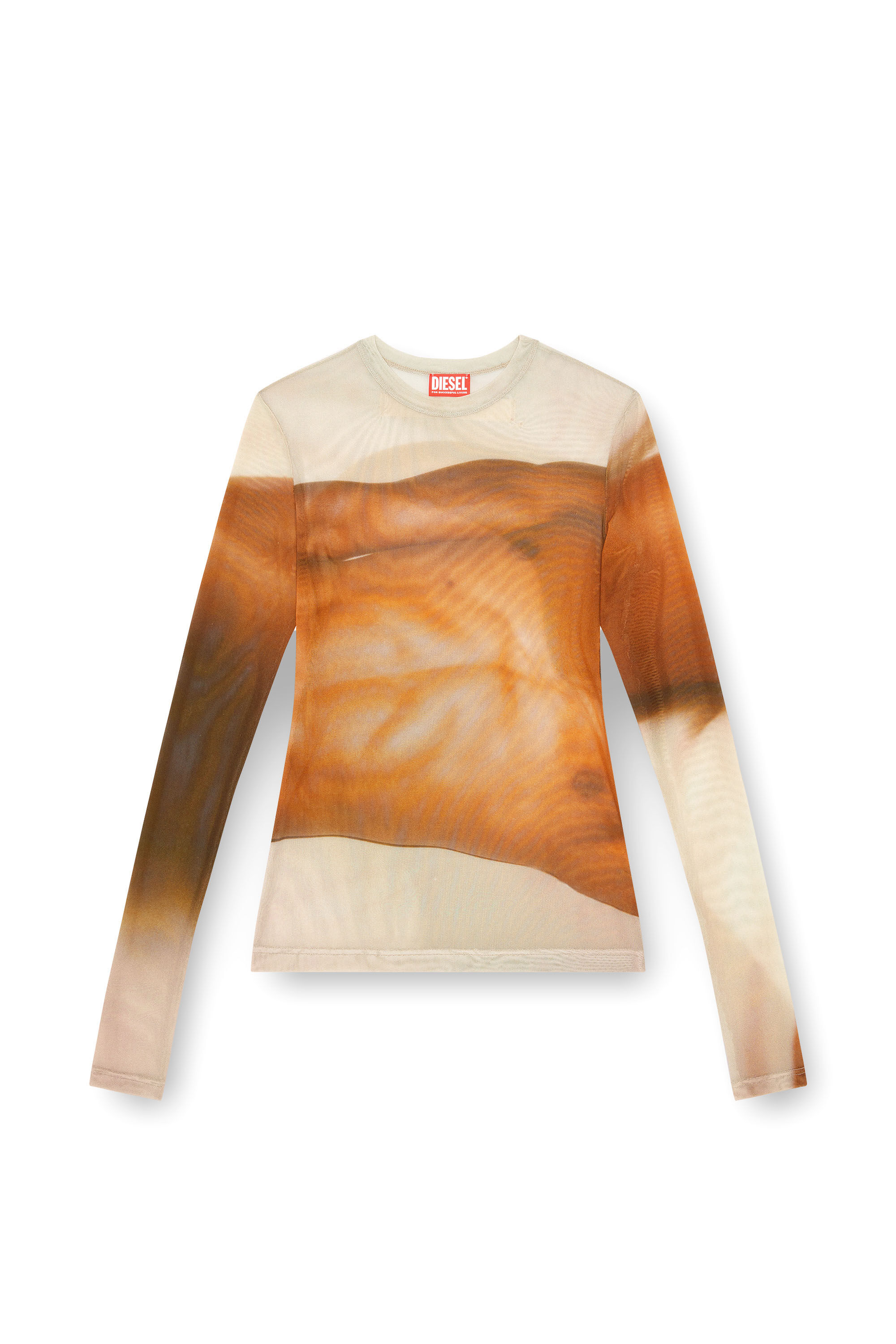 Diesel - PR-T-SIELAR-SS, Camiseta de tul con estampados en primer plano Unisex in Rosa - 2